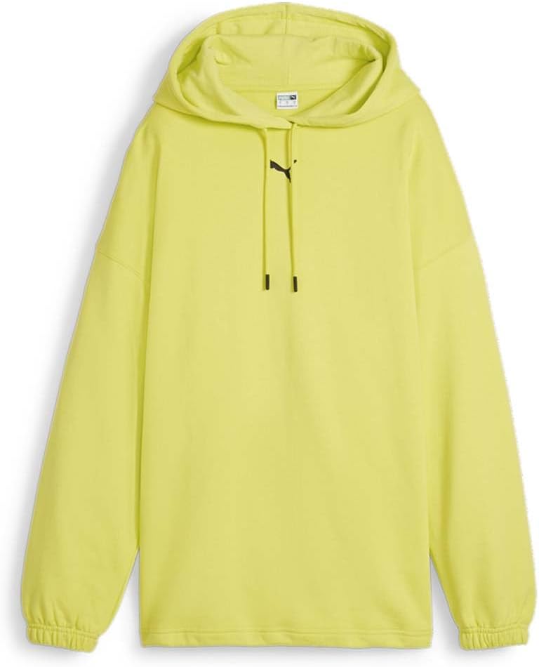 Puma Womens Dare To Oversized Logo Hoodie Casual Outerwear Casual Adjustable Closure – Yellow