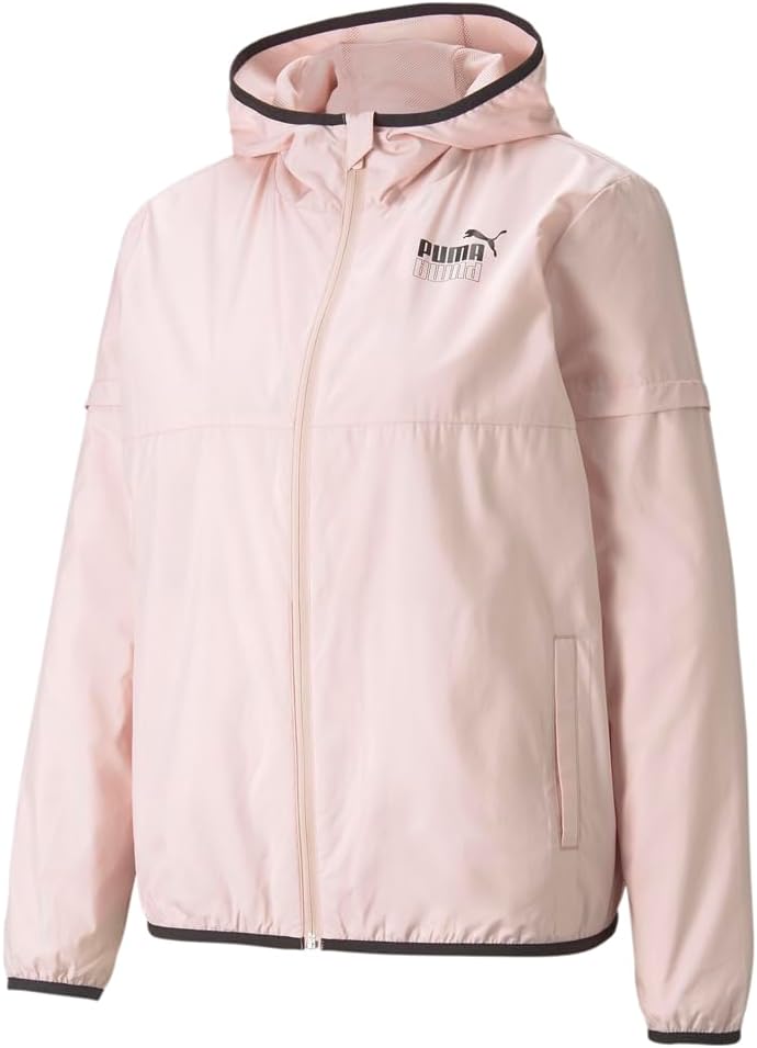 Puma Womens Ess Graphics Windbreaker Athletic Outerwear Casual Full Zip Comfort Technology – Pink