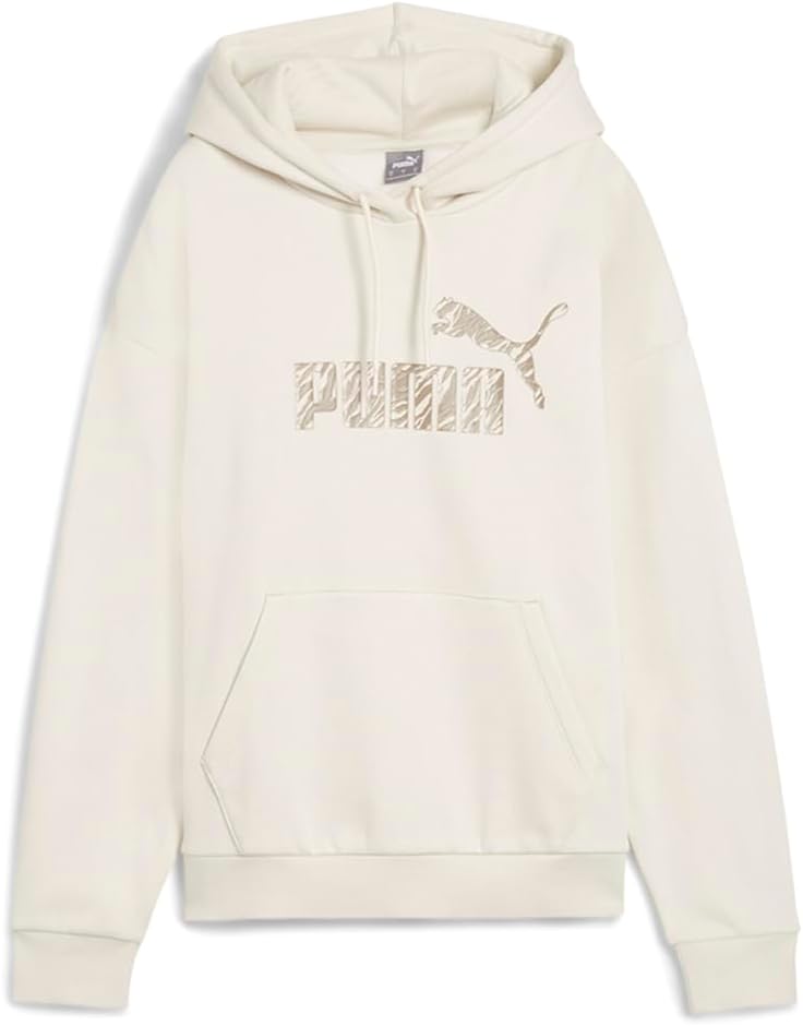 Puma Womens Essentials+ Animal Hoodie Casual Outerwear Casual Hoodie – Off White