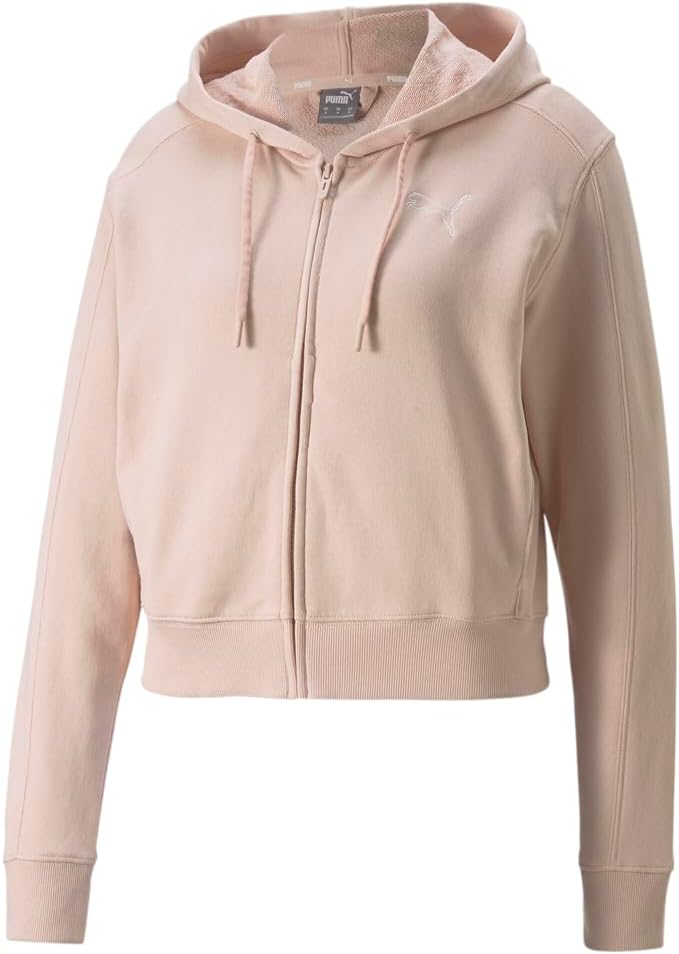 Puma Womens Her Full-Zip Hoodie Casual Outerwear Casual Breathable – Pink