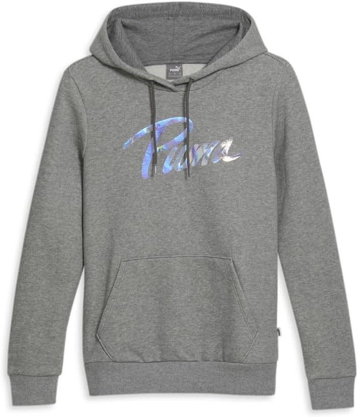 Puma Womens Iridescent Hoodie Casual Outerwear Casual Drawstring – Grey