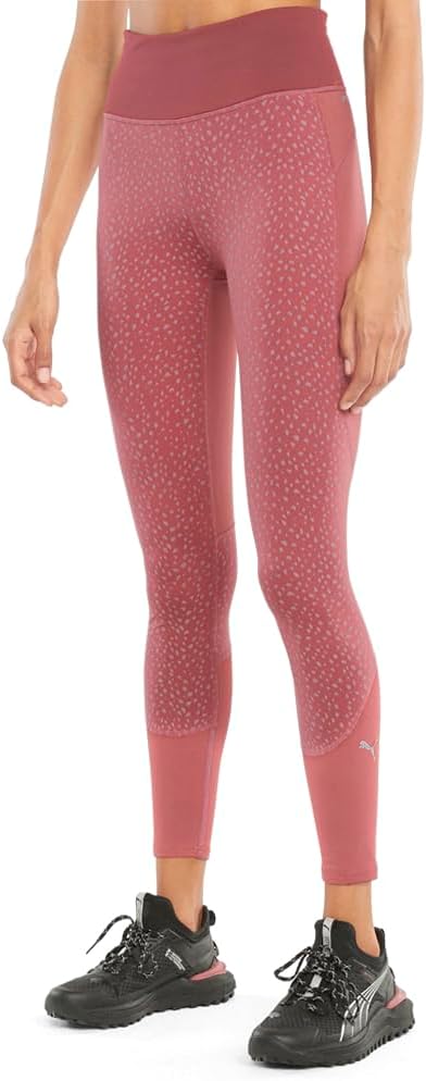 Puma Womens Run Reflective High Waist Full Leggings Casual Moisture Wicking – Pink