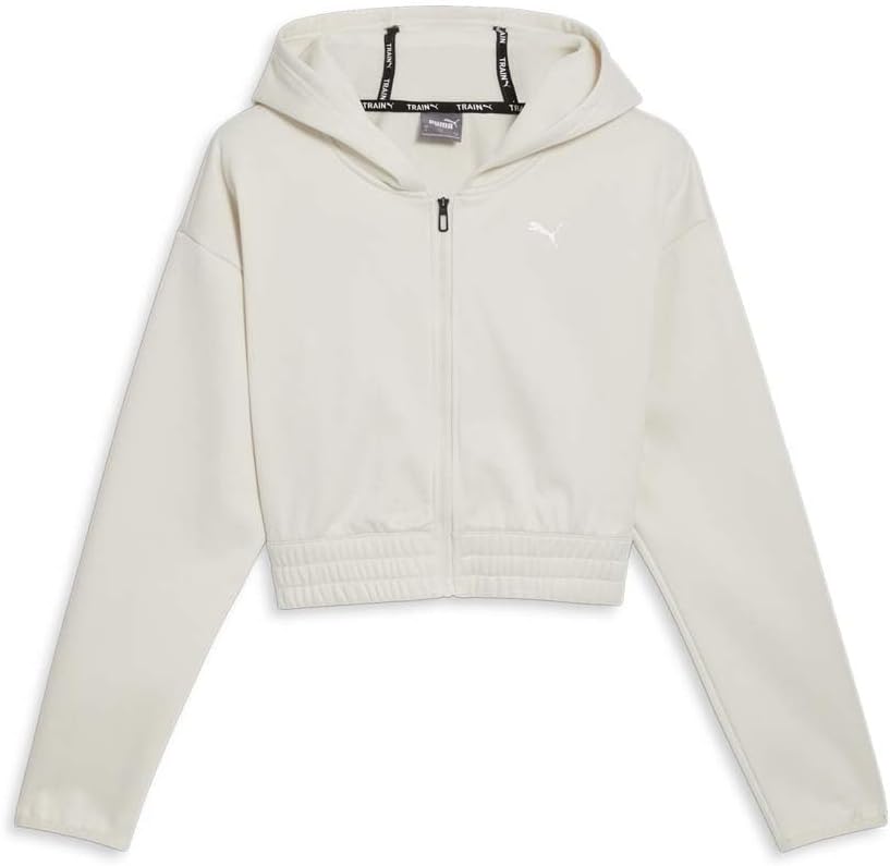 Puma Womens Strong Full-Zip Hoodie Casual Outerwear Casual Sustainable – White