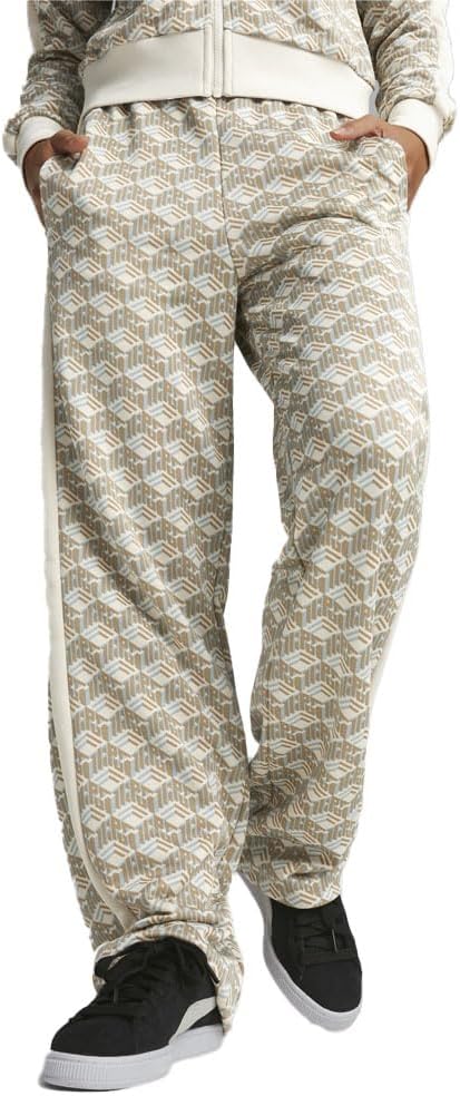 Puma Womens T7 Straight Leg Pants Casual Drawstring – Beige