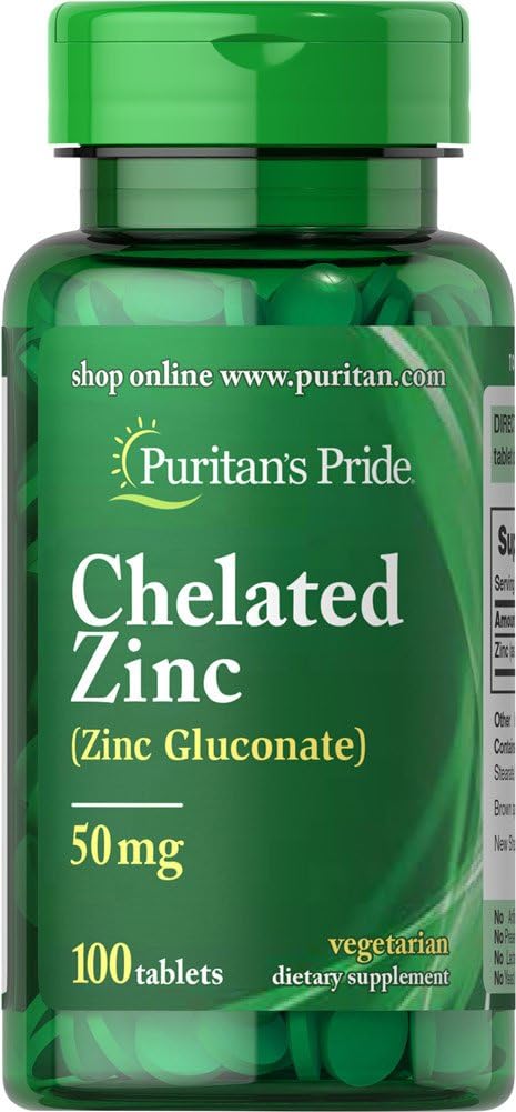 Puritan’s Pride Zinc 50 mg-100 Caplets