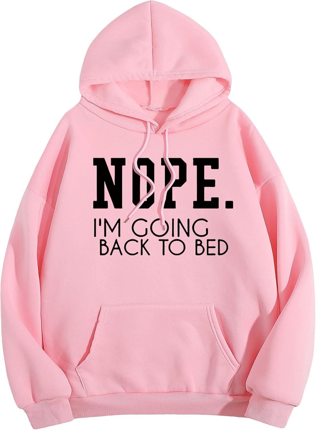 SHENHE Women’s Slogan Letter Print Long Sleeve Hooded Sweatshirt Pullover Hoodie Tops