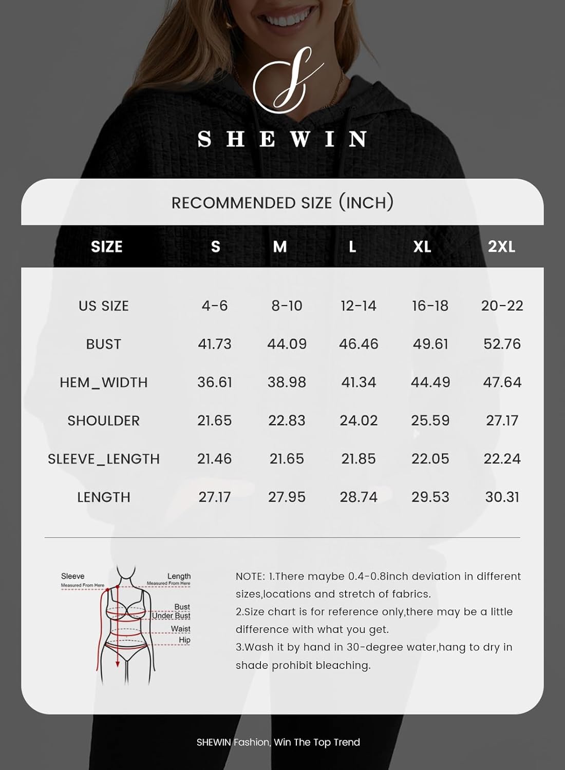 SHEWIN Womens Hoodies Casual Long Sleeve Drawstring Waffle Pullover Tops Loose Hooded Sweatshirt with Pocket