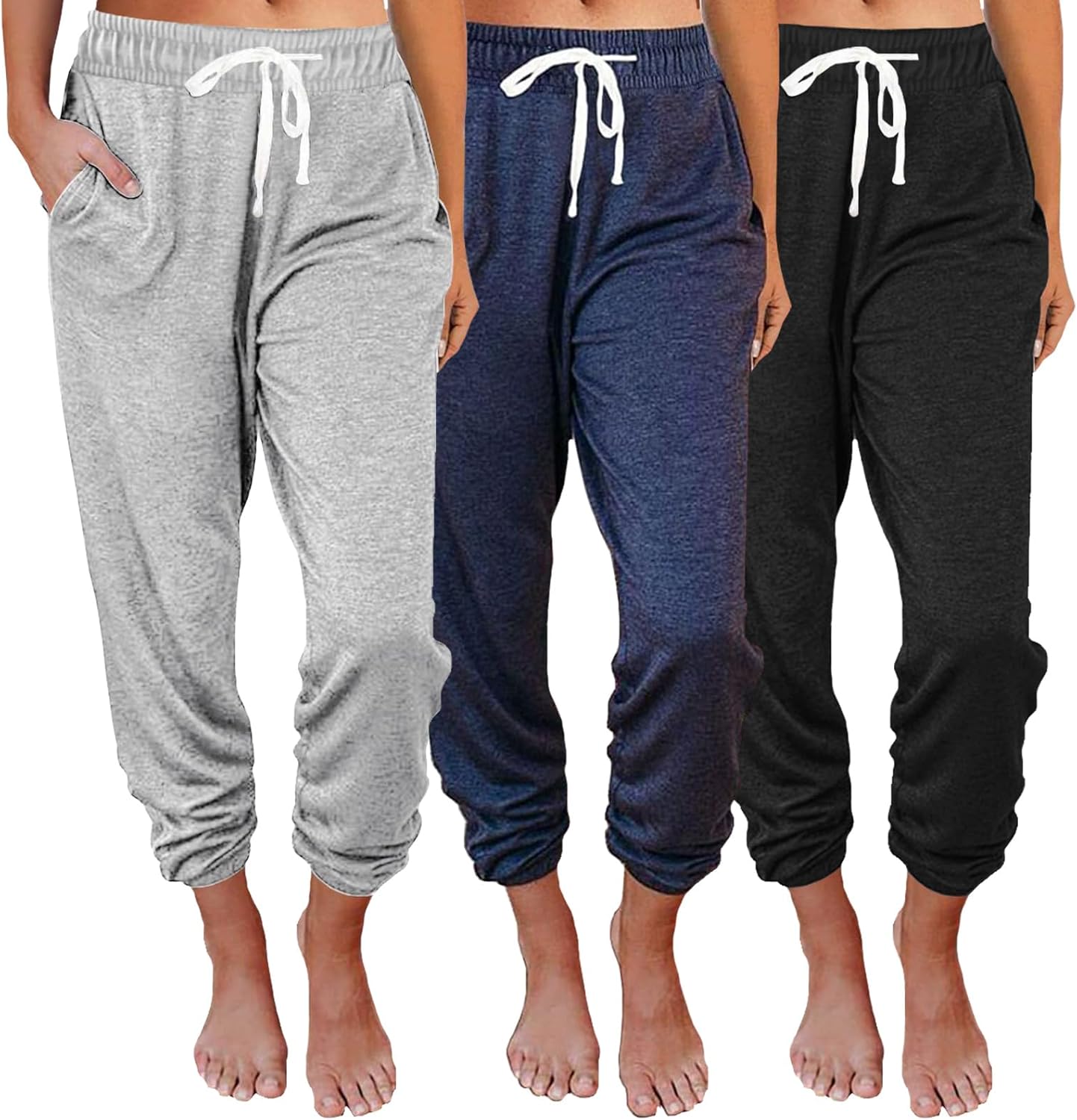SUNBS 3 Packs Womens Sweatpants Baggy Comfy Lounge Pants Yoga Joggers Workout Pajamas Clothes Casual Fall Fashion 2024