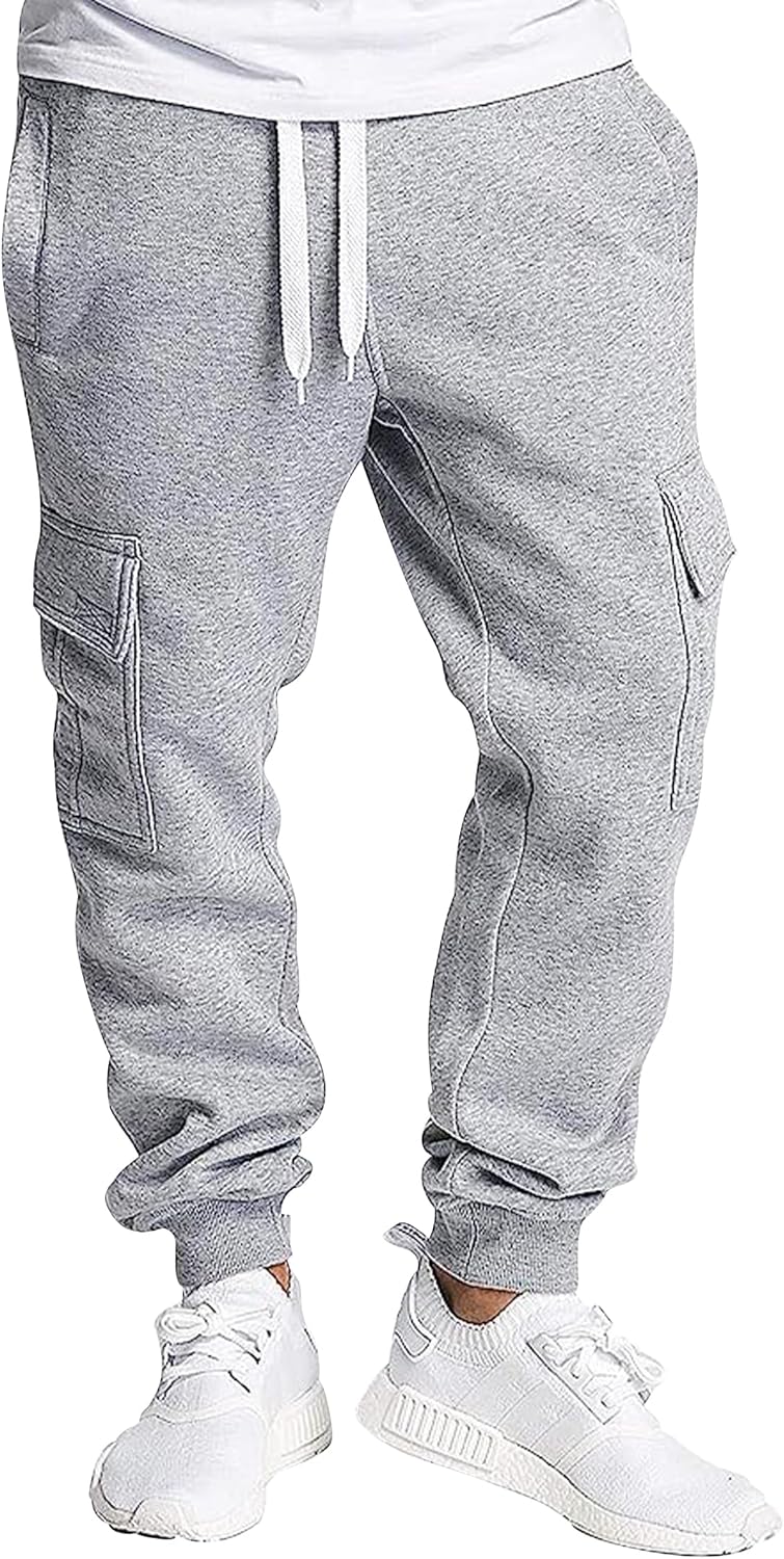 Southpole Men’s Active Fleece & Tech Woven Cargo Jogger Pants