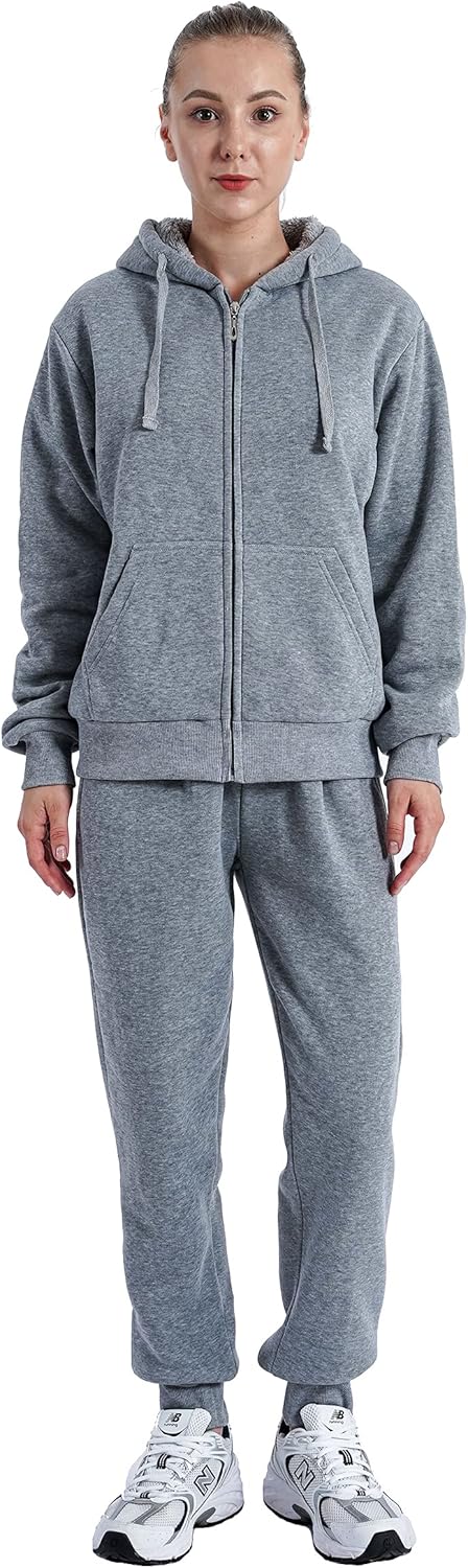 Track Suits for Women Set Sherpa lined Casual 2 Piece Outfits Sweatsuit