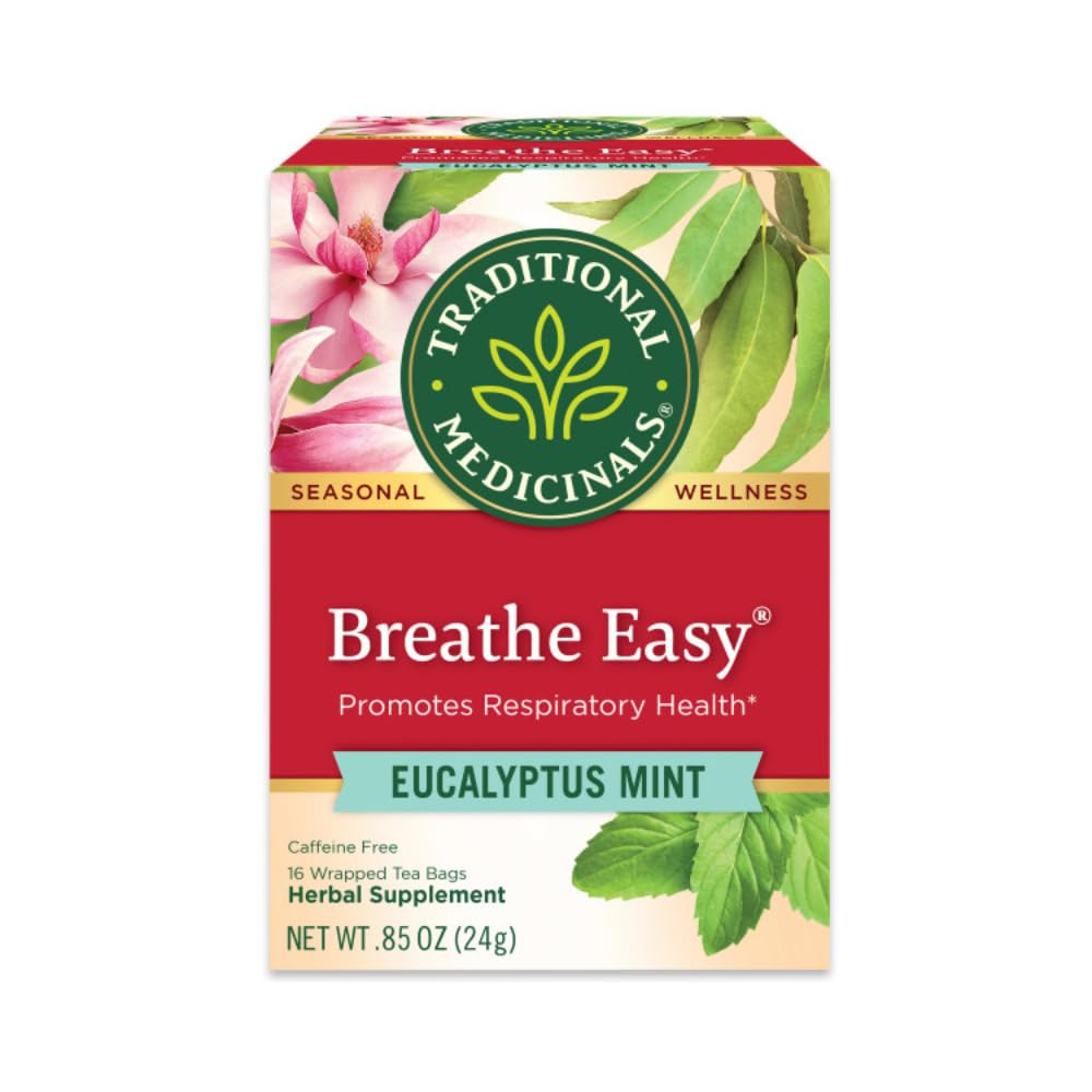 Traditional Medicinals – Breathe Easy Seasonal Tea – Promotes Respiratory Health – 16 Tea Bags