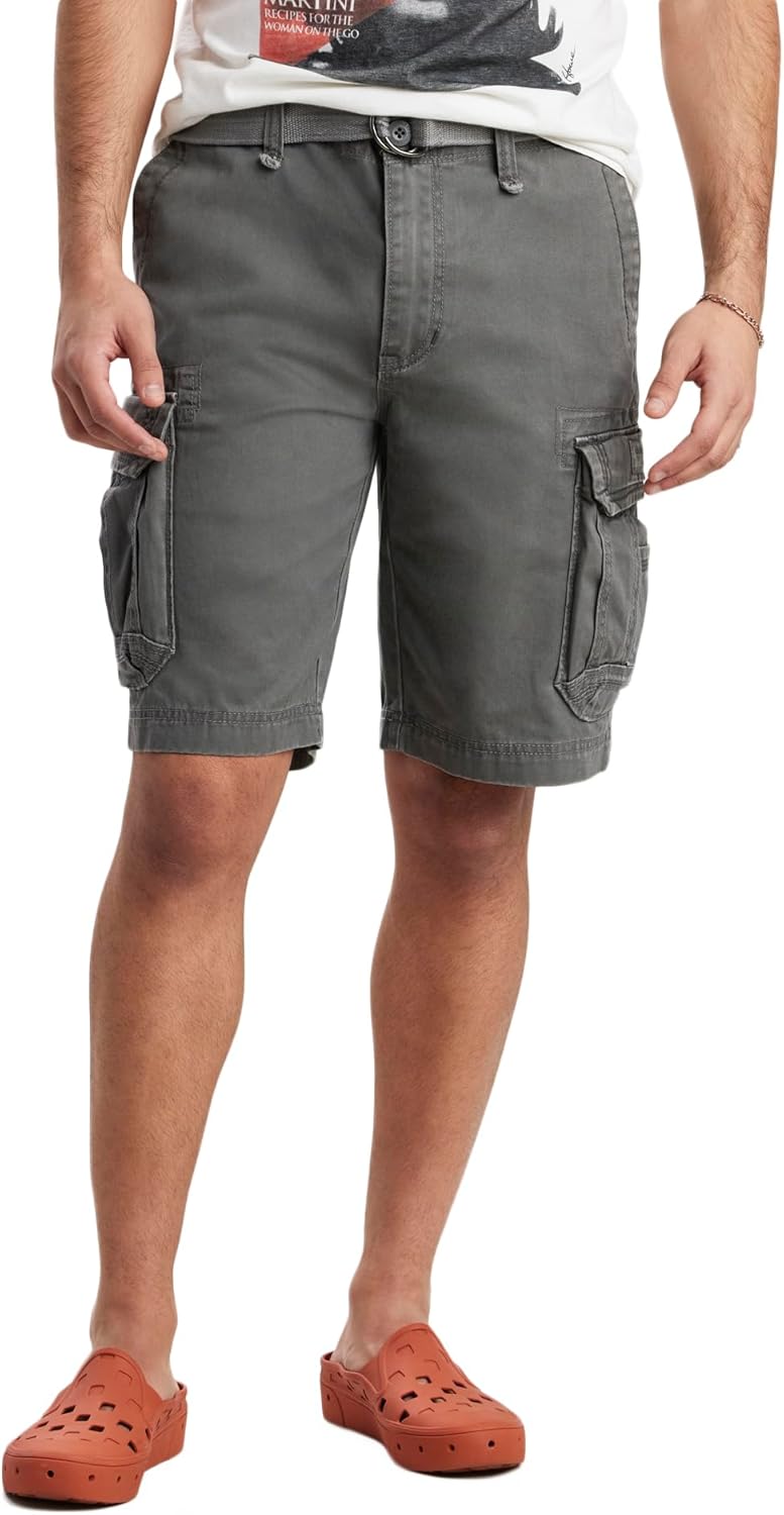 UNIONBAY Men’s Survivor Belted Cargo Short-Reg and Big & Tall Sizes