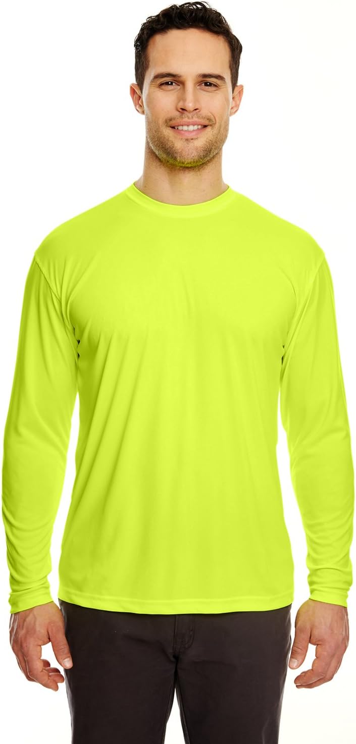 Ultraclub Adult Cool & Dry Performance Interlock T-Shirt, Bright Yellow