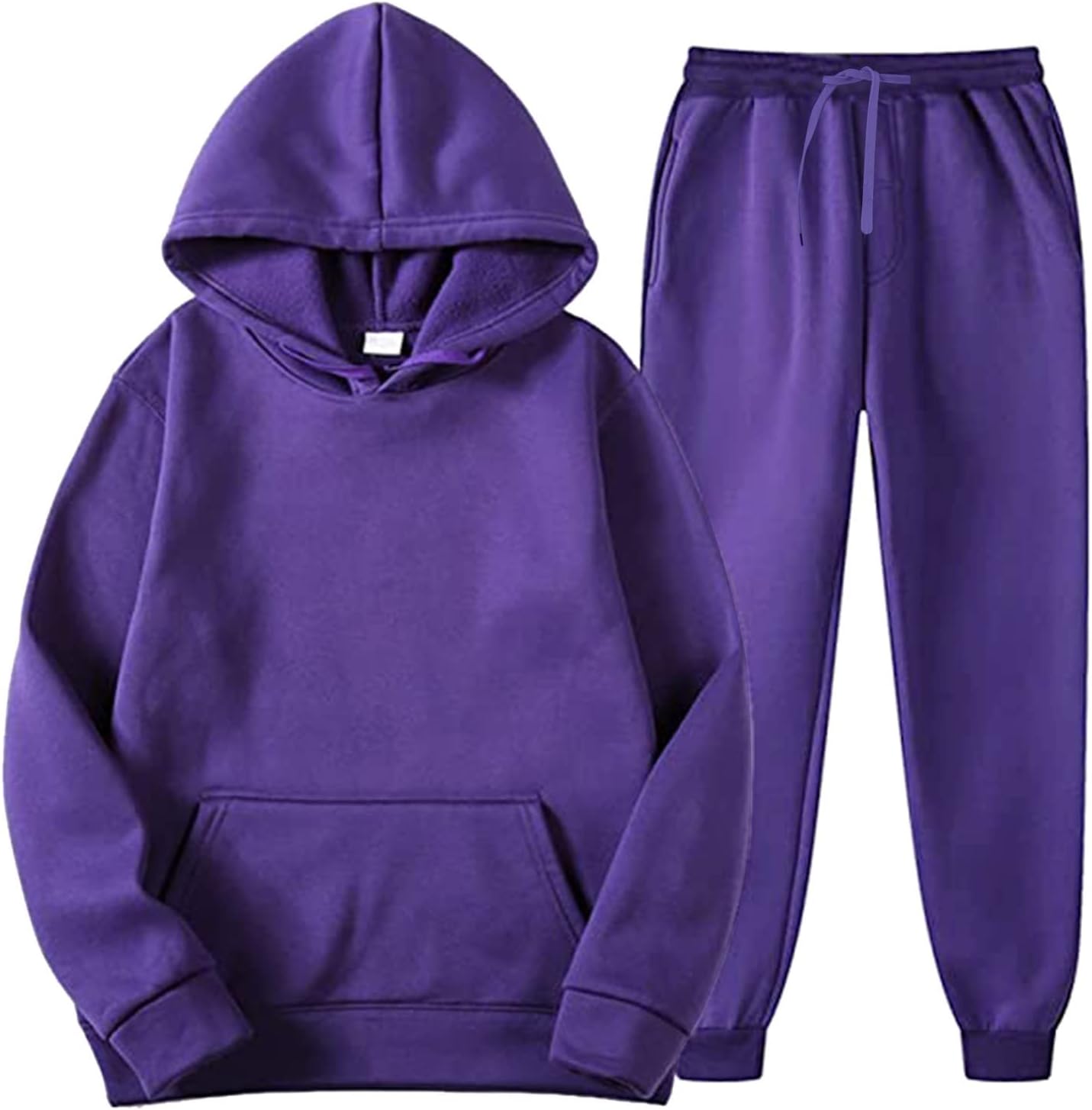 Unisex 2 PC Sweatsuit Set Men Women Oversized Long Sleeve Hoodie Pullover Sweatshirt Tracksuit Jogger Sweatpants