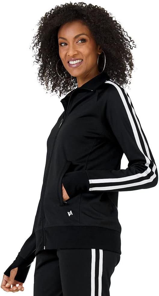 Vevo Active Womens Striped Track Jacket