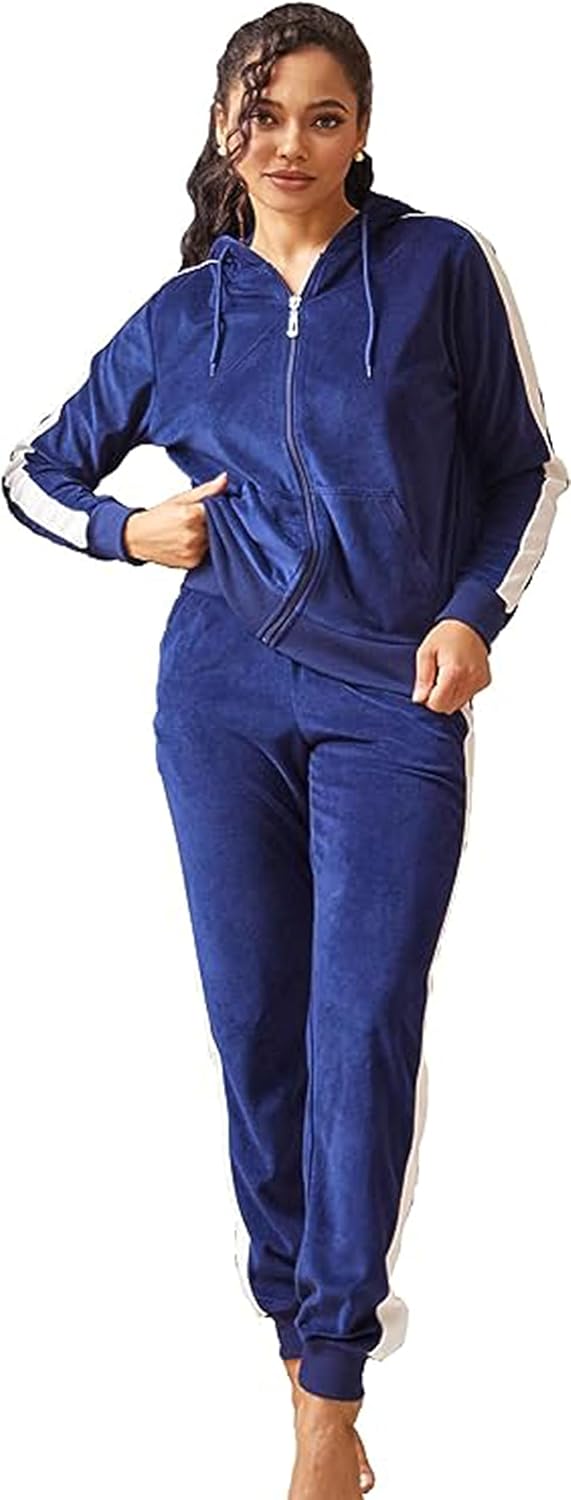 Yasumond Velour Tracksuit Womens 2 Pieces Joggers Outfits Jogging Sweatsuits Set Soft Sports Sweat Suits Pants