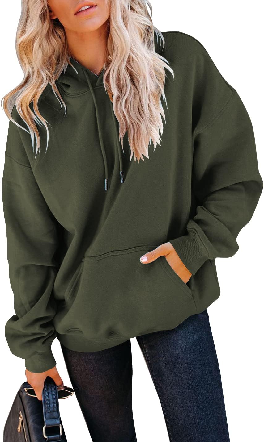 Yuccalley Women’s Long Sleeve Fashion Pocket Hoodies Casual Pullover Tops