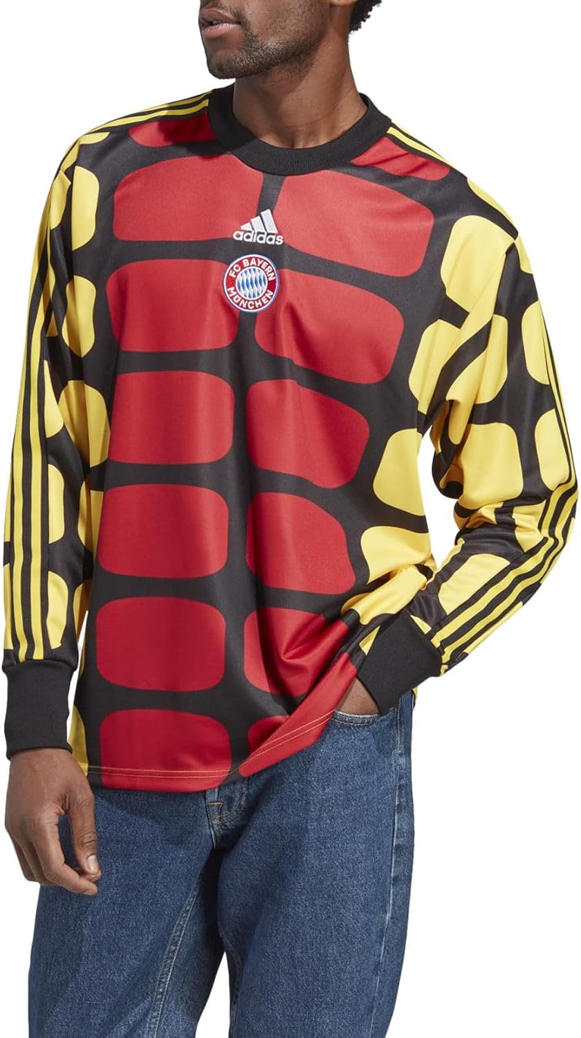 adidas Men’s FC BAYERN ICON GOALKEEPER JERSEY, Black/Yellow/Power Red 2