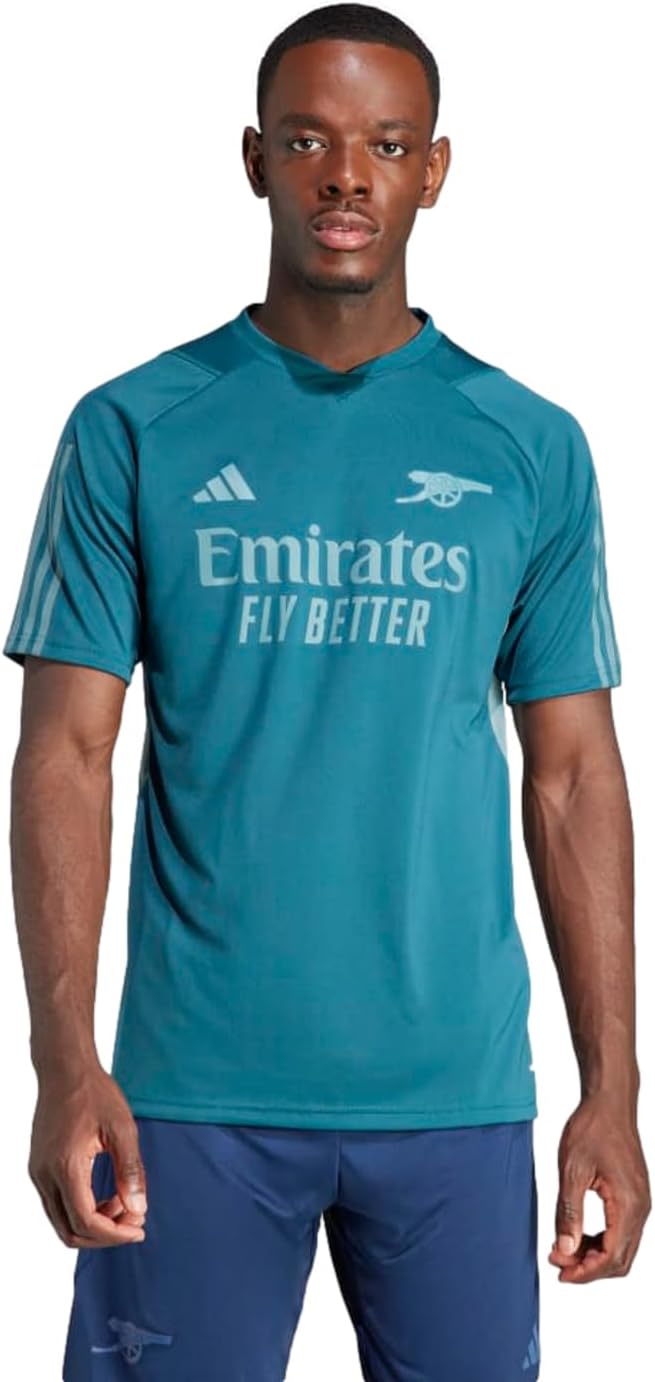 adidas Men’s Soccer Arsenal EU Training Jersey – Moisture-Wicking AEROREADY, Made with 100% Recycled Materials