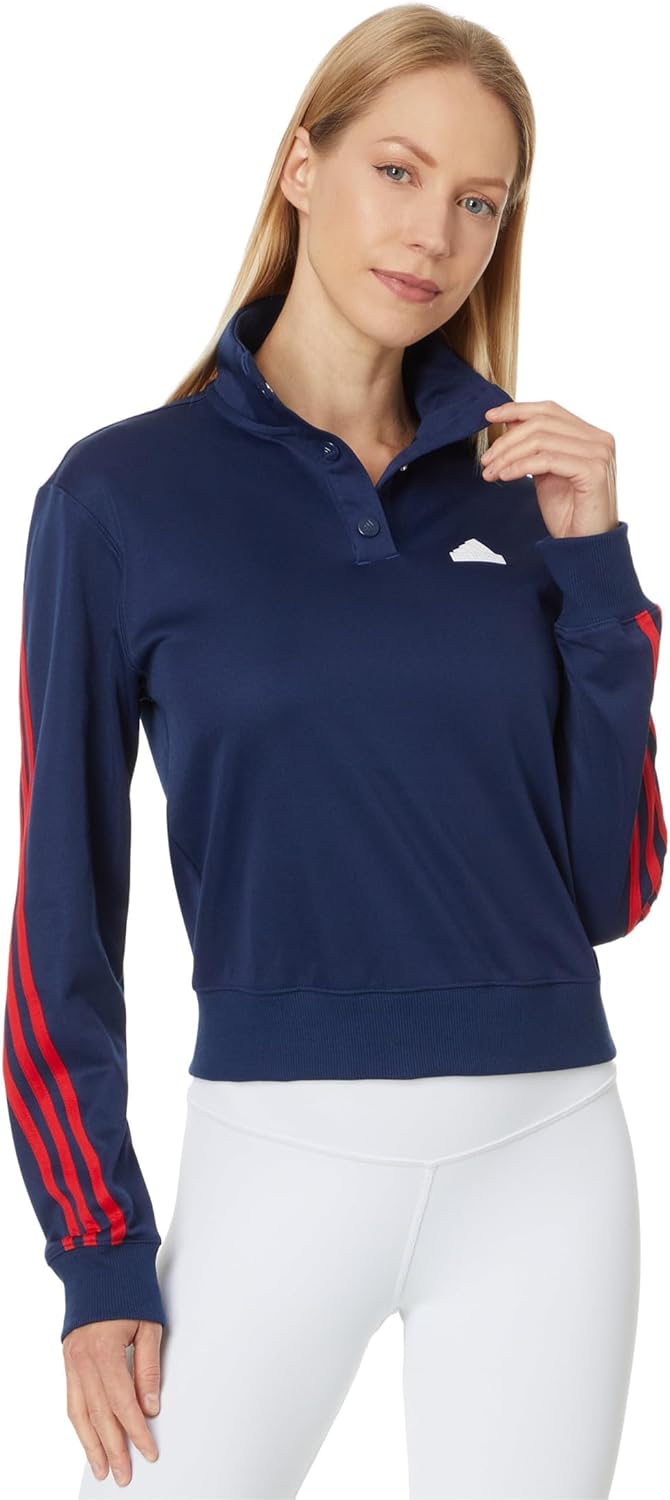 adidas Women’s Iconic Wrapping 3-Stripes Snap Track Jacket