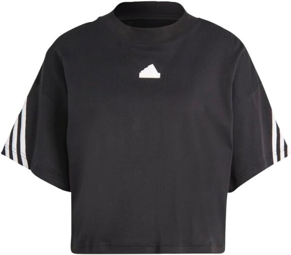 adidas womens Future Icon Three Stripes T-shirt T Shirt, Black, X-Small US