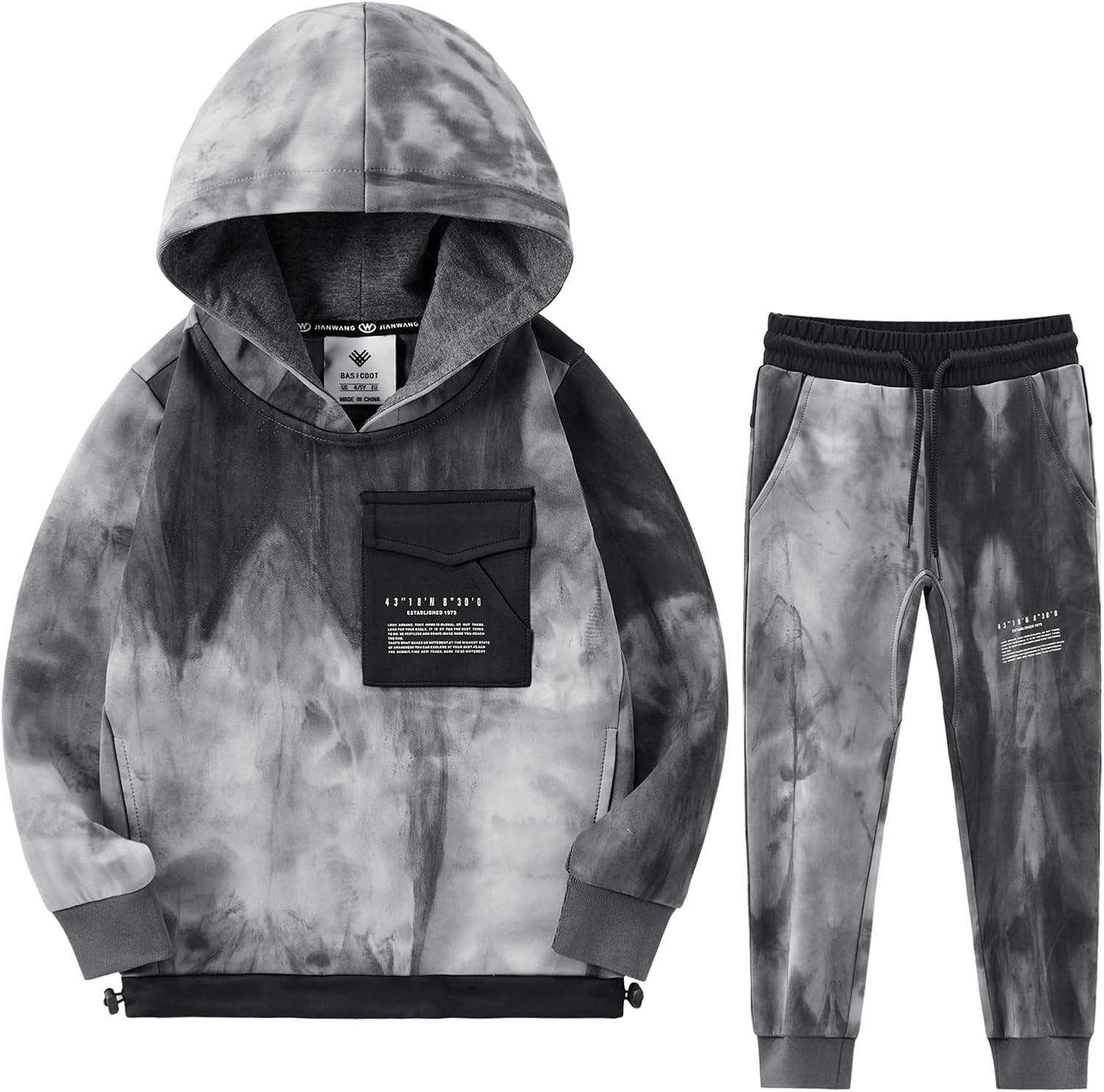 ANOTWENER Boys’ Activewear Kids Clothes Tracksuit Sets Hoodies Sweatshirt and Sweatpants 2 Piece Outfits 2~8 Years