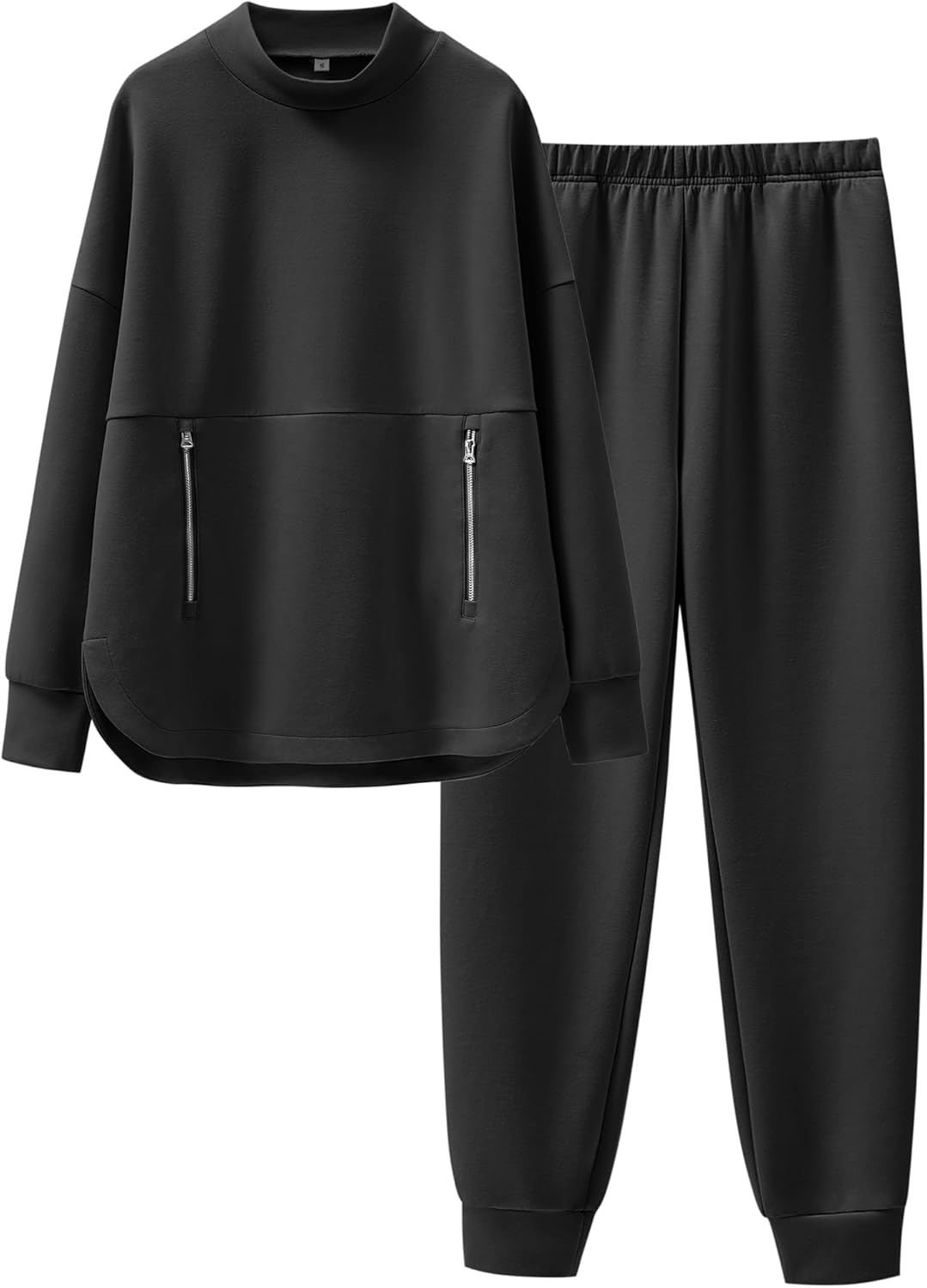 ANRABESS Women’s 2 Piece Outfits Sweatsuit 2024 Casual Mock Neck Sweatshirt Jogger Sweat Pants Tracksuit Fall Lounge Sets