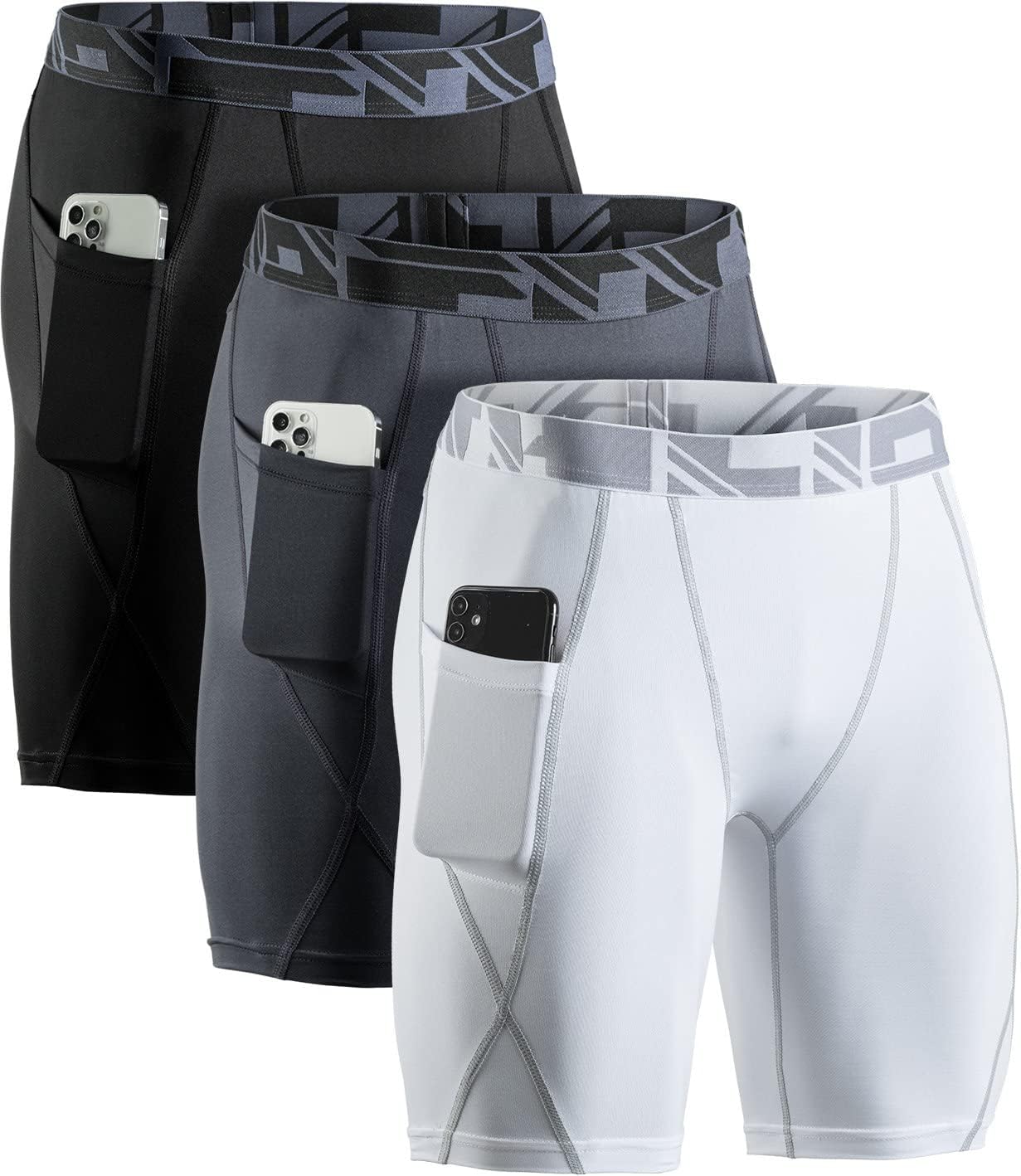 ATHLIO Men’s Athletic Cool Dry Compression Shorts, Sports Performance Active Running Tights
