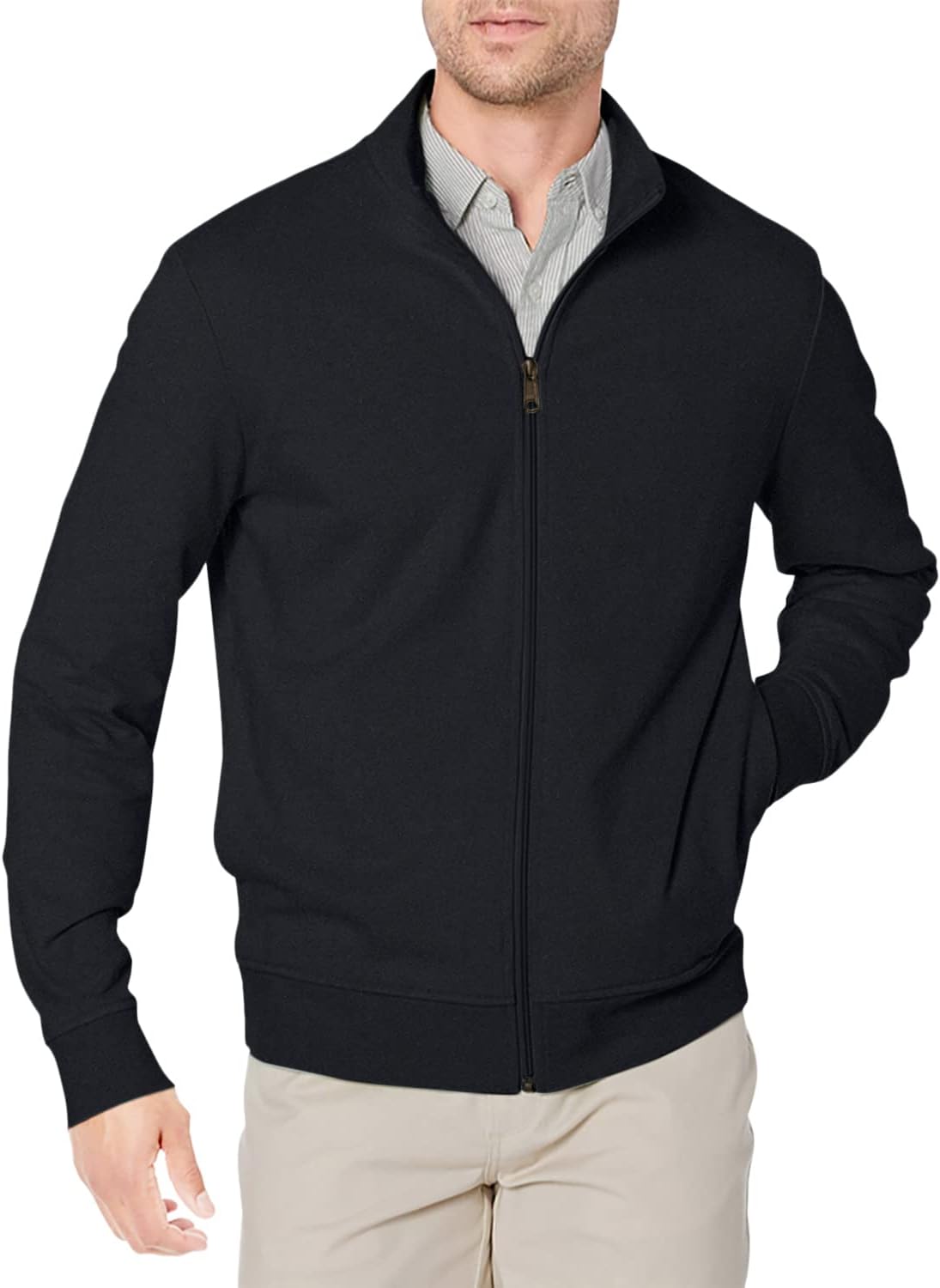 Amazon Essentials Men’s Lightweight French Terry Full-Zip Mock Neck Sweatshirt