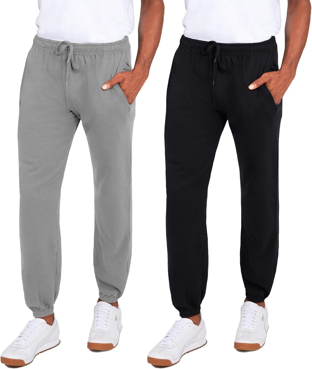 Andrew Scott Men’s Fleece Joggers Pants | Multi Pack | Athletic Loose-fit Sweatpants for Workout, Running, Training