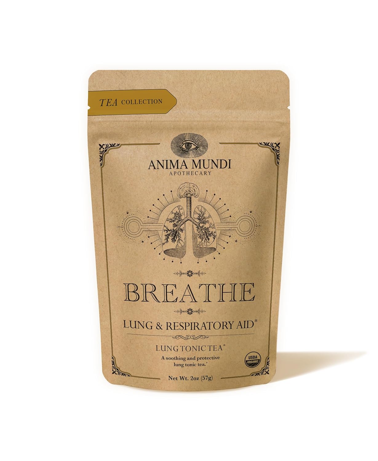Anima Mundi Breathe Lung Tonic Tea – Herbal Tea Blend with Astragalus, Reishi, Nettles and Ginger – Organic Loose Tea (2oz / 57g)