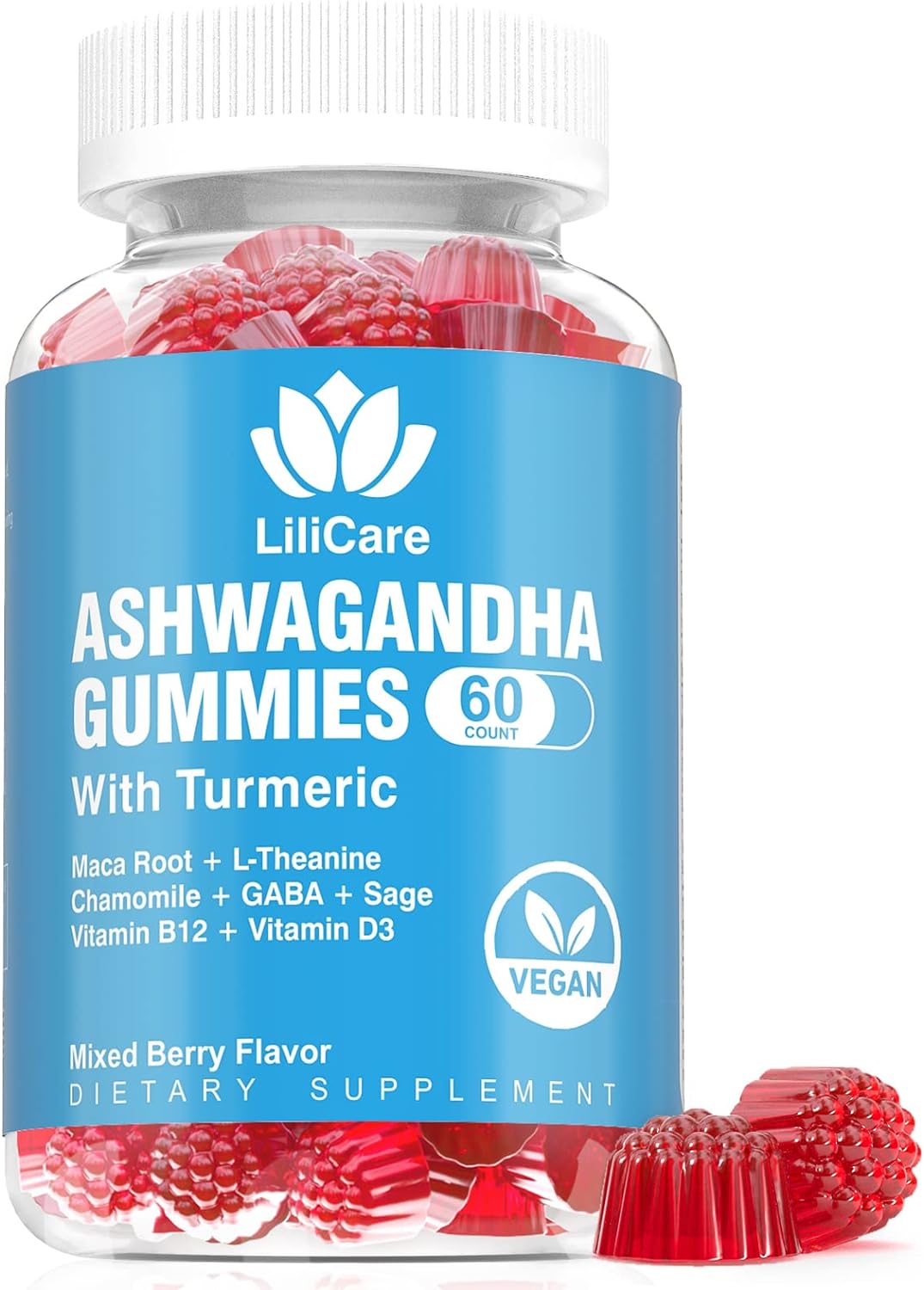 Ashwagandha Gummies, 2000mg Organic Ashwa Root Extract Supplement for Women & Men – 60 Count – Ashwagandha Blend Gummies Combination Supplements