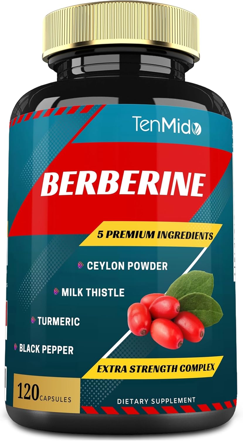 Berberine Extract Capsules 4250mg, 4 Months Supply & Ceylon, Milk Thistle, Turmeric, Black Pepper | Immune Function Supports, Weight Management Supplements