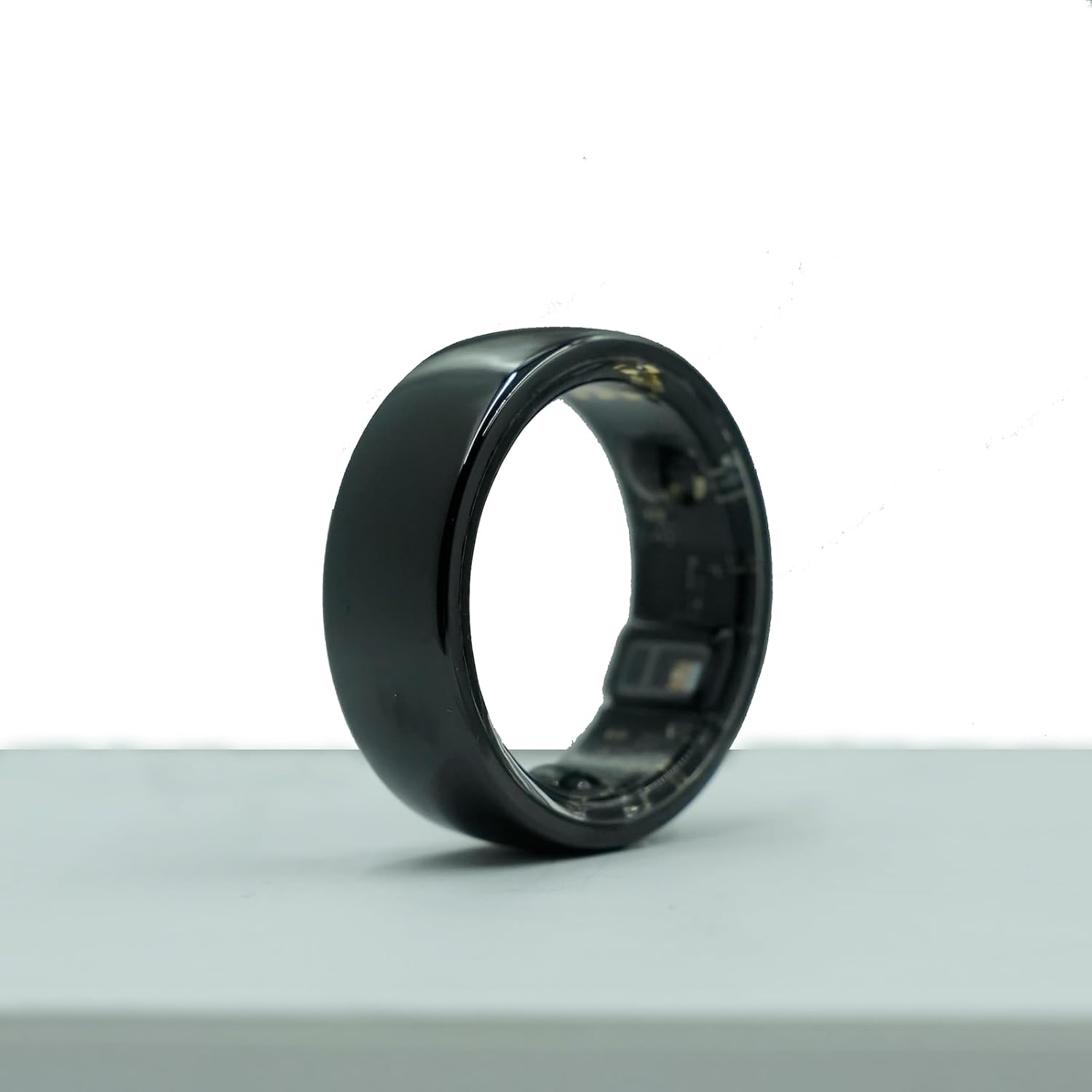 Bital Smart Ring for Health Fitness Monitor, Wireless Charging, Sport Gym Fitness Step Tracker, Sleep Monitoring, Blood Oxygen, Heart Rate, Calories Burned, Finger Temperature (Black, #13)