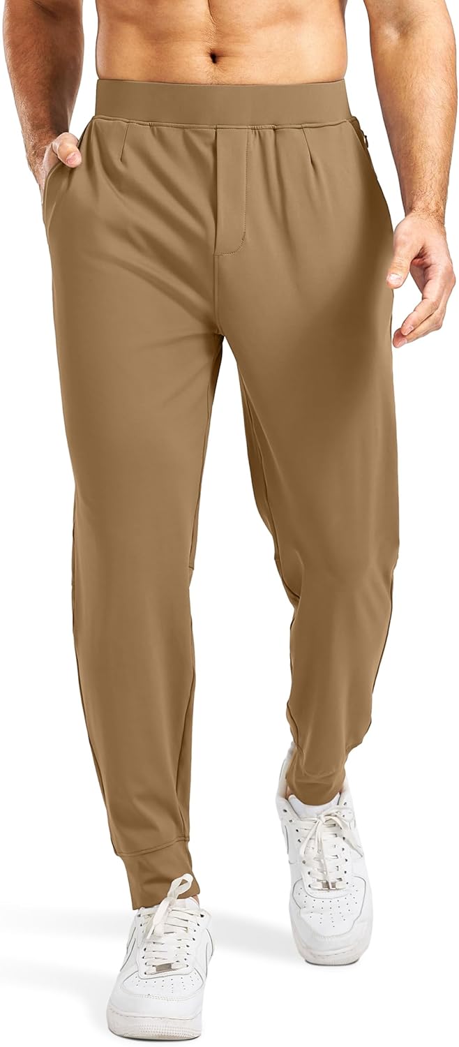 Blouty Men’s Joggers Pants with Zipper Pockets Stretch Workout Athletic Sweatpants Gym Golf Joggers for Men Casual Running