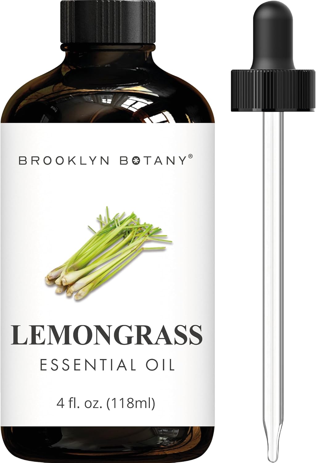 Brooklyn Botany Lemongrass Essential Oil – Huge 4 Fl Oz – 100% Pure and Natural – Premium Grade with Dropper – for Aromatherapy and Diffuser
