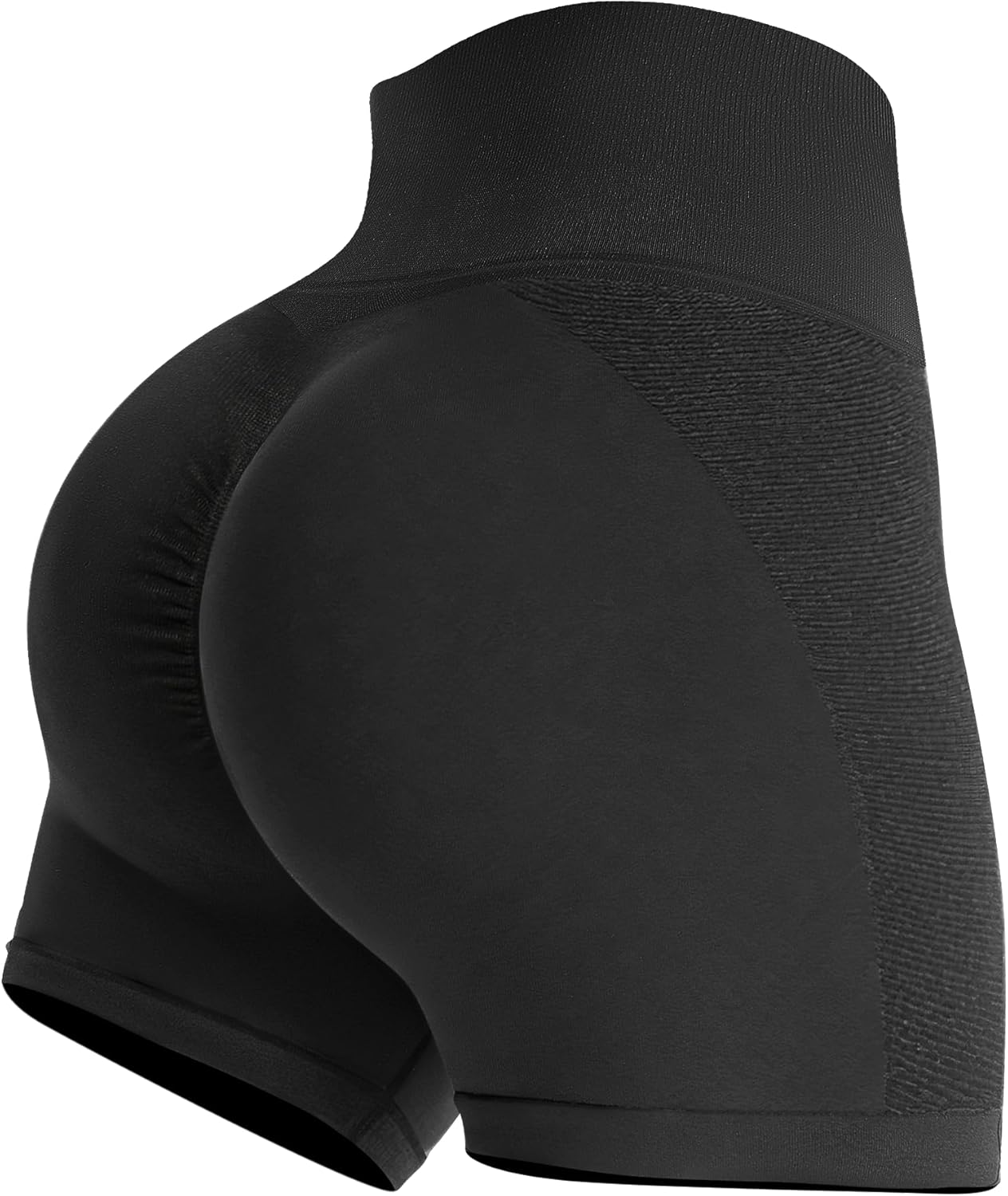 Buauty Gym Shorts Women, Seamless Yoga Workout Shorts, High-Waisted Scrunch Butt Booty Lifting Athletic Running Shorts