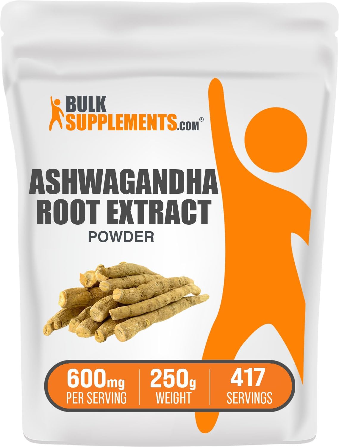 BulkSupplements.com Ashwagandha Root Extract Powder – Ashwagandha Supplement, Ashwagandha Powder – from Ashwagandha Root – Vegan & Gluten Free, 600mg per Serving, 250g (8.8 oz) (Pack of 1)