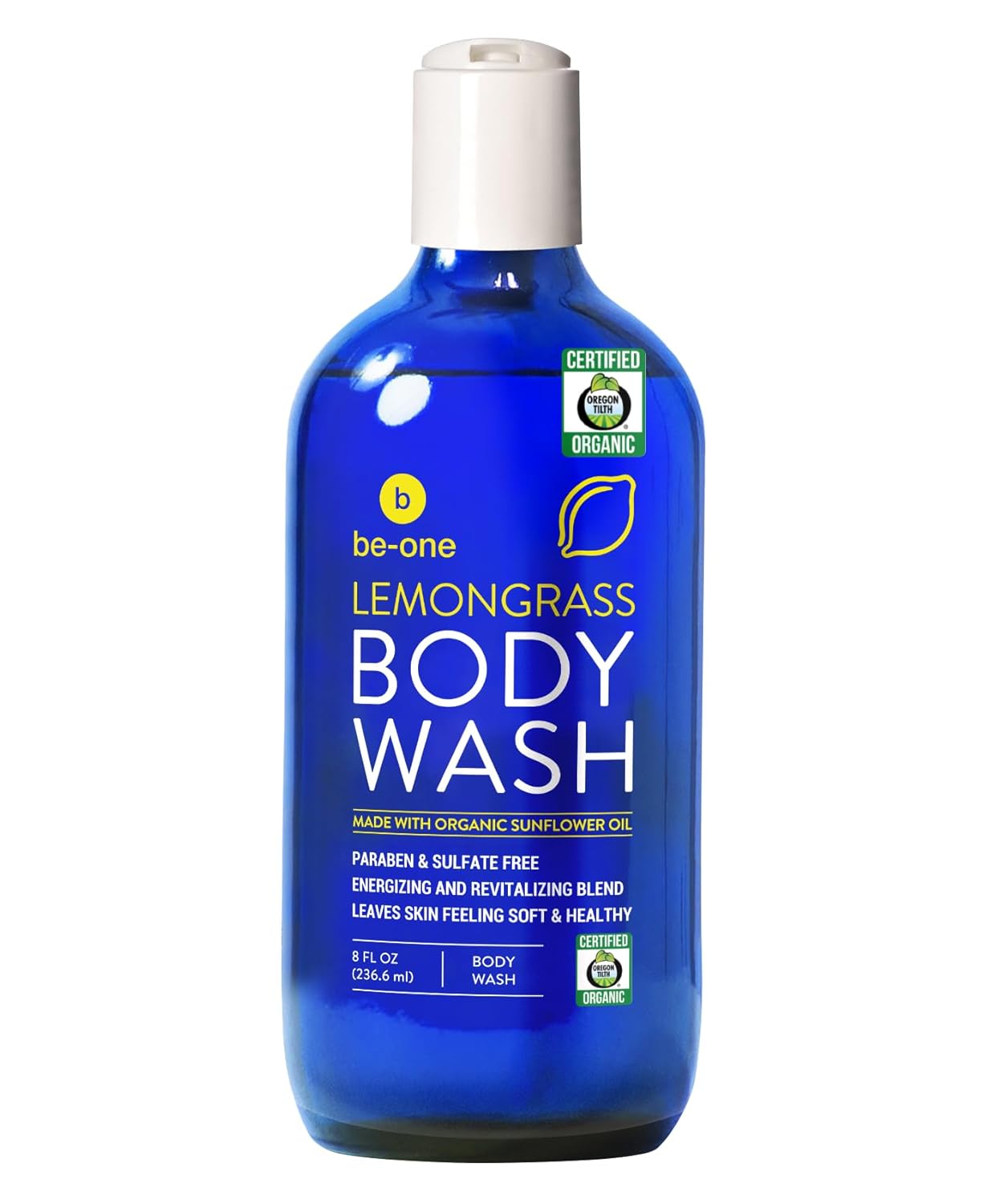 Certified Organic Lemongrass Body Wash Body Wash – Paraben & Sulfate Free – All Natural – Eczema – Sensitive Skin – Vegan – Gentle – For Men & Women – MADE IN USA