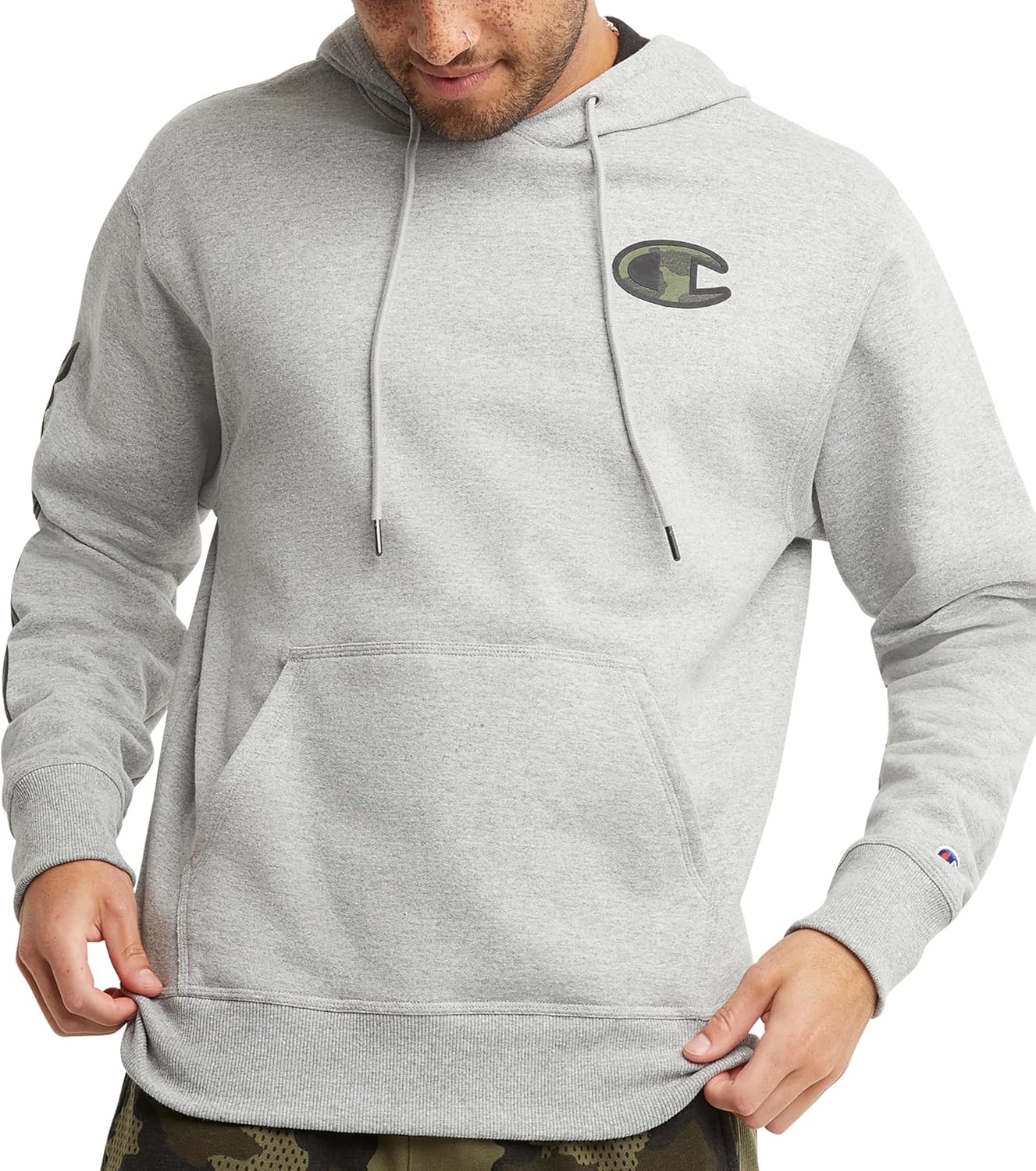 Champion Men’s Powerblend Fleece Hoodie, Mesh Camo