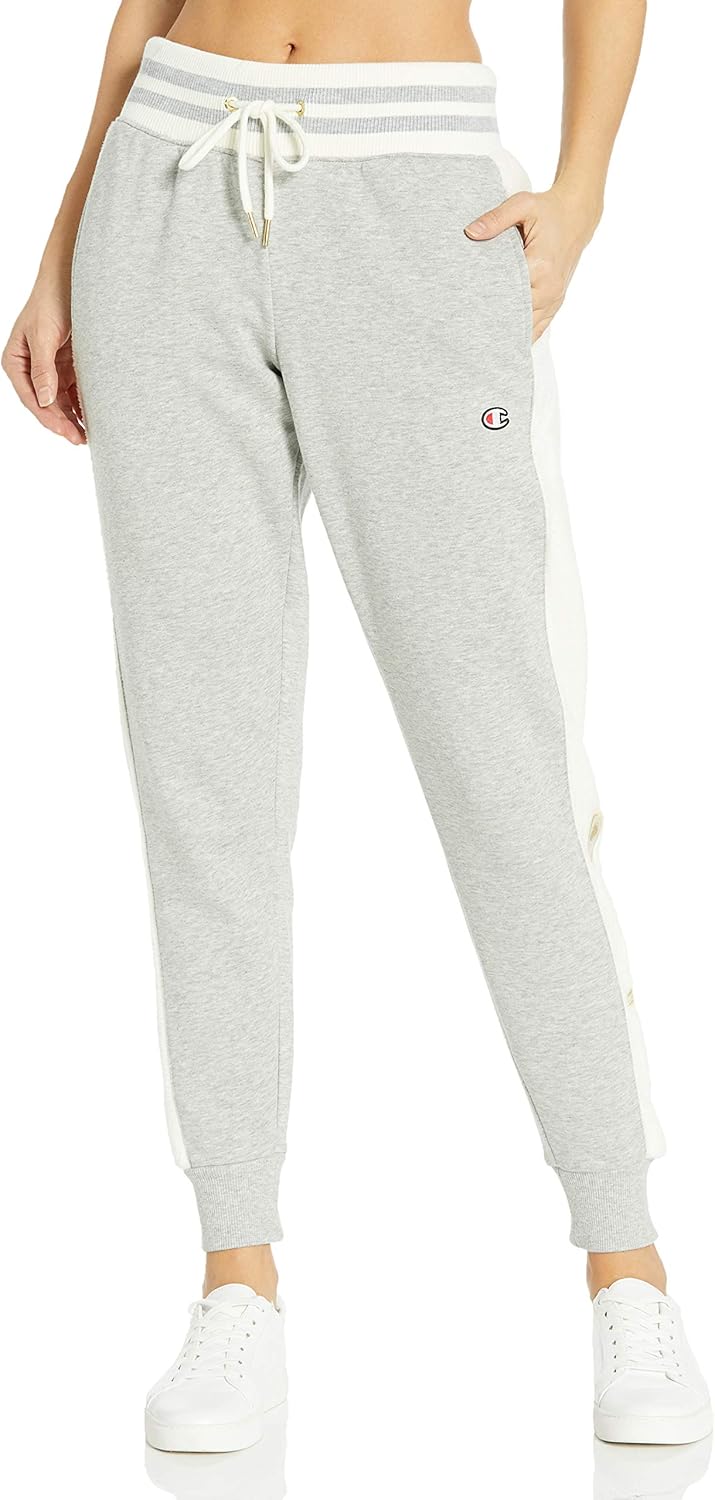 Champion Women’s Super Fleece Faux Fur Jogger-Gold Lurex Script