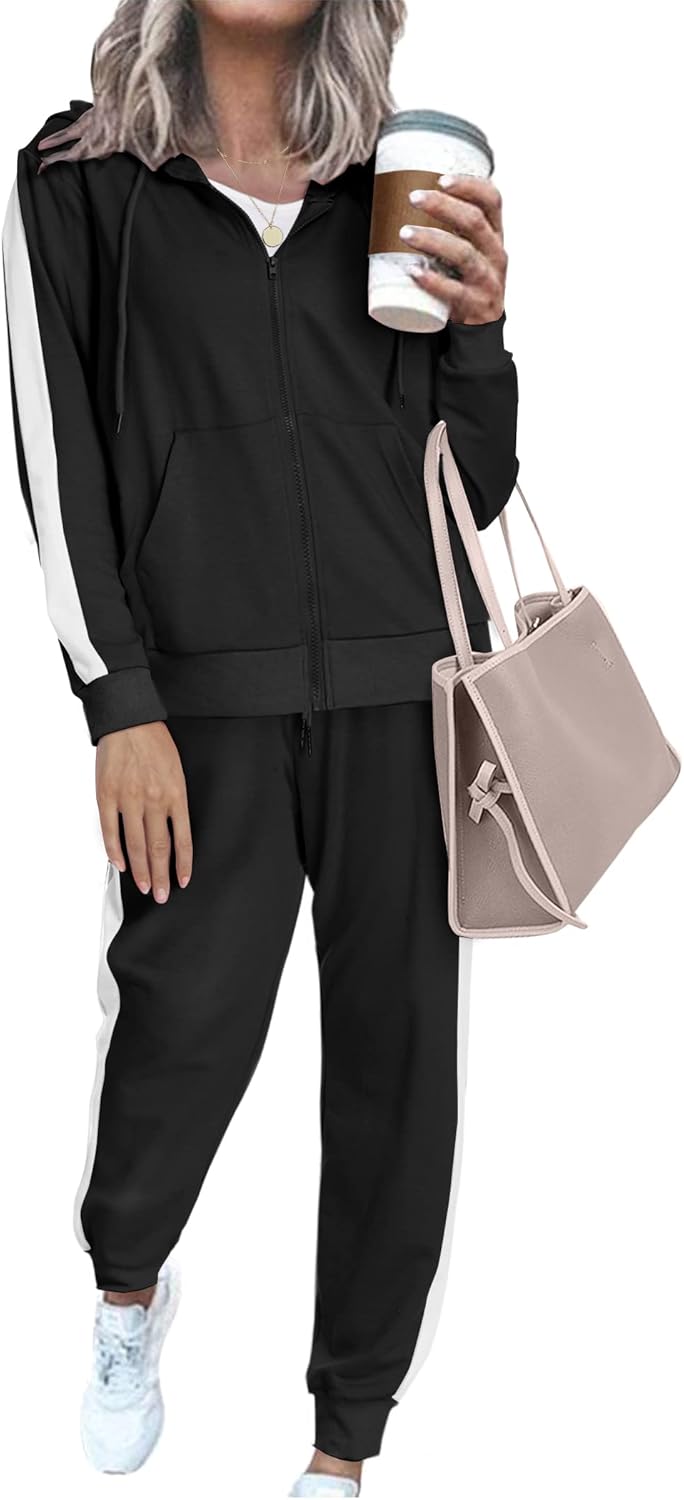 Chigant Women’s Tracksuit Set 2 Pieces Sweatsuits Outfits Full Zip Hoodie and Sweatpant Set Sportswear Jogging Suit