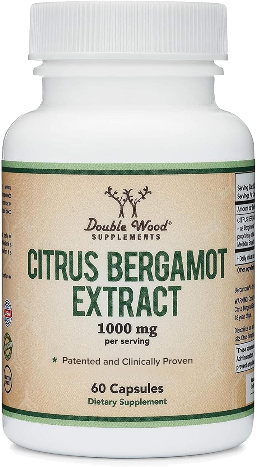 Citrus Bergamot Supplement – Only Patented, Clinically Proven Bergamot Extract – 1,000mg Servings (Sourced from Italy) (60 Capsules) by Double Wood