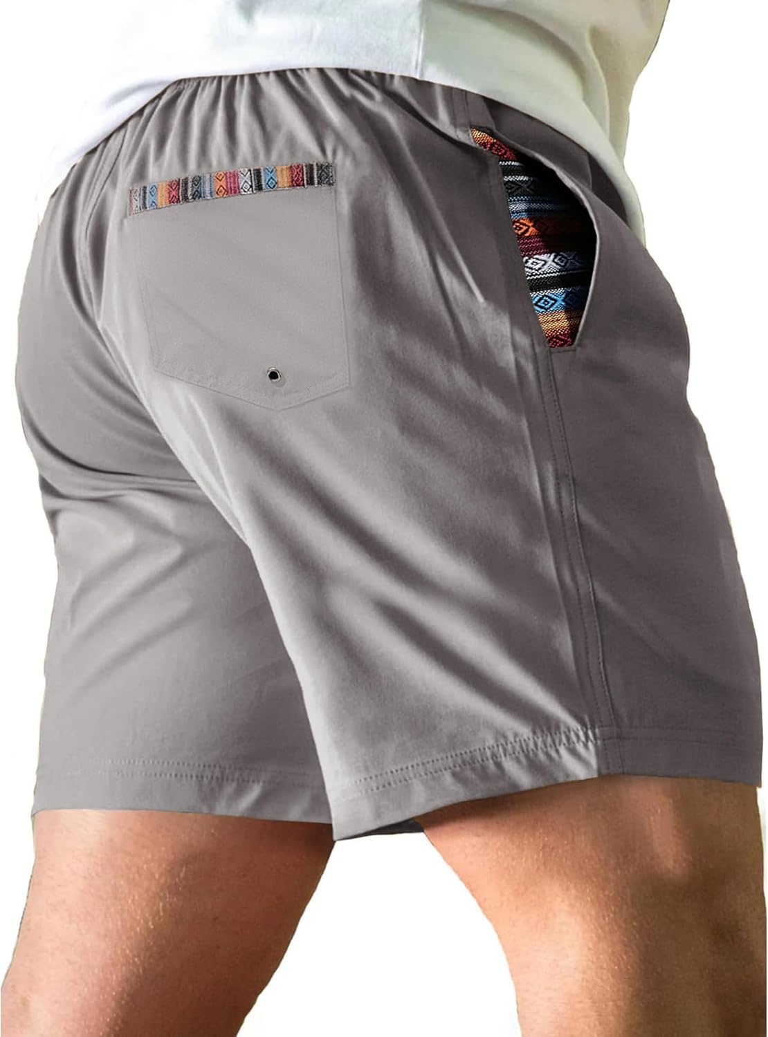 Comdecevis Men’s Casual Shorts Drawstring Stretch Waist Summer Quick Dry Beach Athletic Gym Golf Shorts