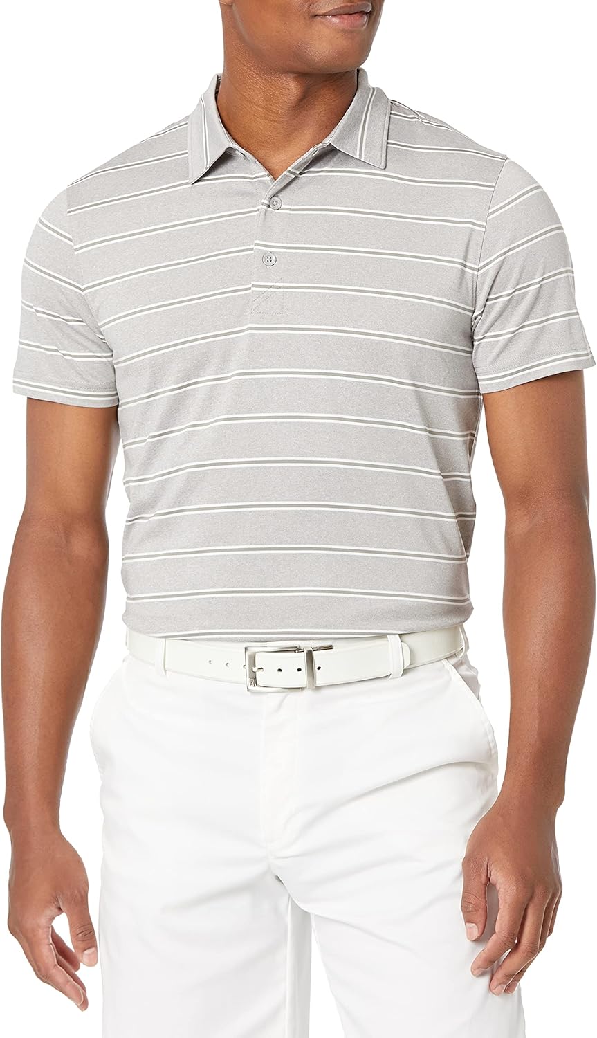Cutter & Buck Men’s Drytec UPF 50+ Forge Heather Stripe Tailored Fit Polo Shirt
