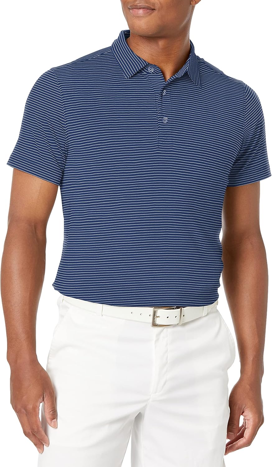 Cutter & Buck Men’s Drytec UPF 50+ Forge Pencil Stripe Tailored Fit Polo Shirt