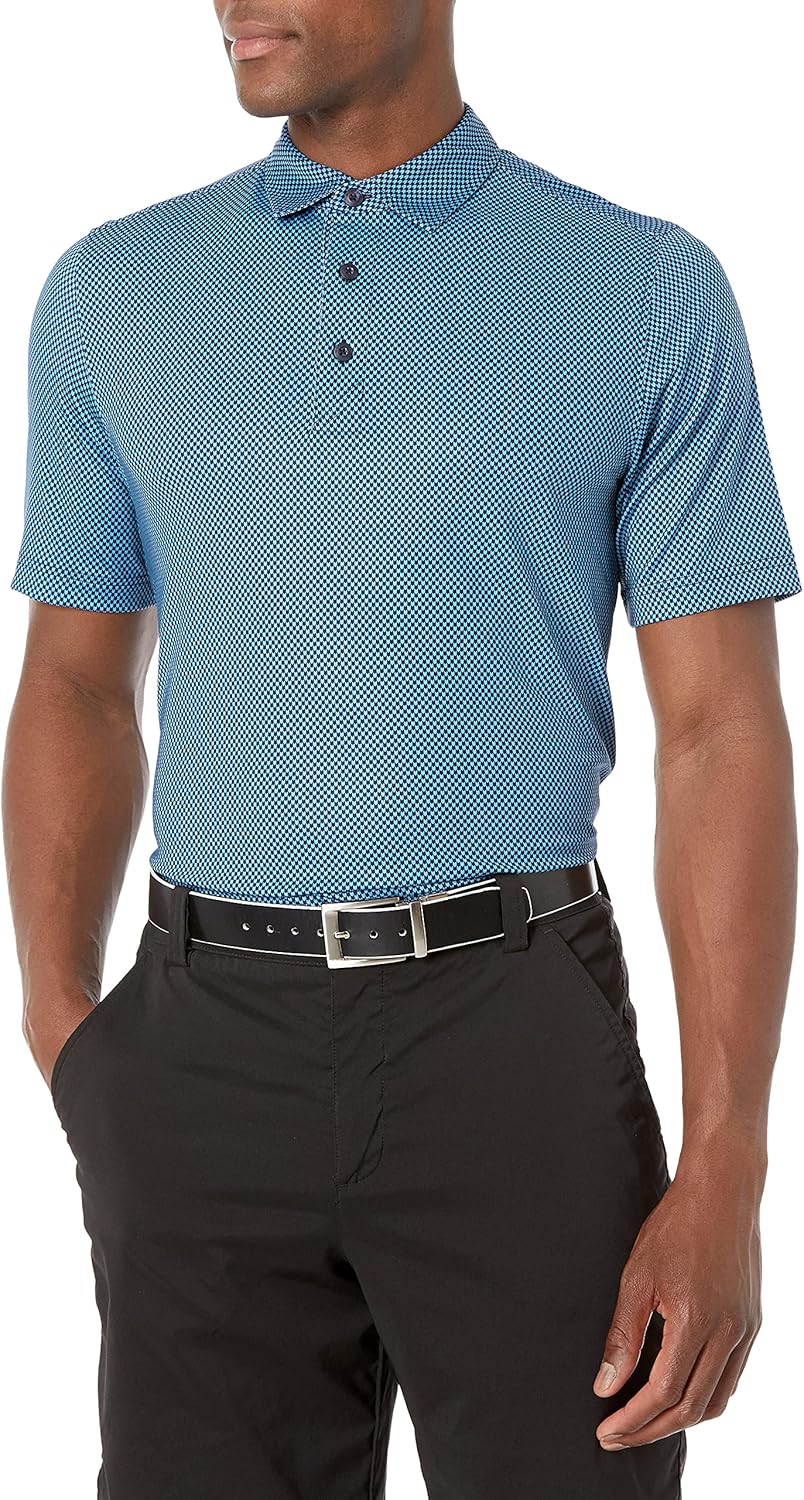 Cutter & Buck Men’s Drytec UPF 50 Lightweight Pike Mini Pennant Print Polo Shirt