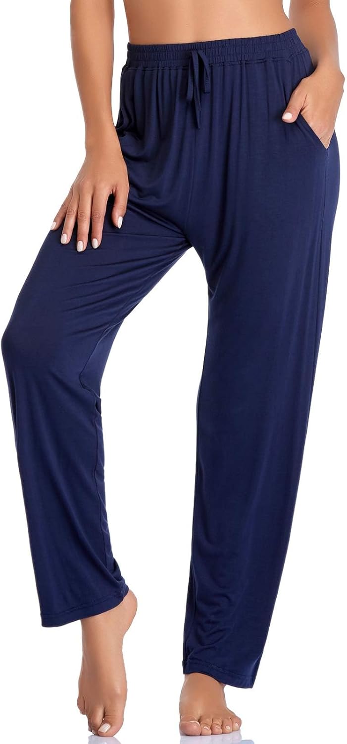 Envlon Women’s Yoga Pants with Pockets Comfy Stretch Loose Wide Leg Casual Pants Breathable Running Workout Lounge Pants