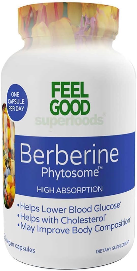 Feel Good Superfoods Berberine Phytosome High Absorption, 120 Vegan Capsules