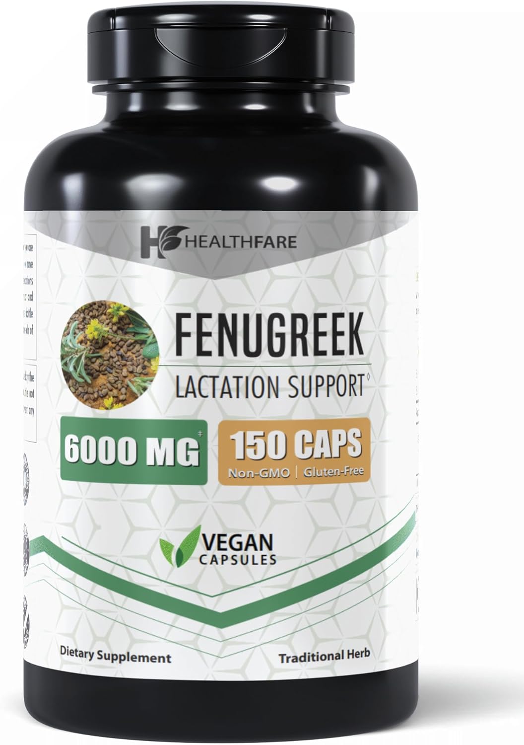 Fenugreek Capsules 6000mg | 150 Capsules | Vegetarian | Non-GMO | Gluten Free | Made in The USA